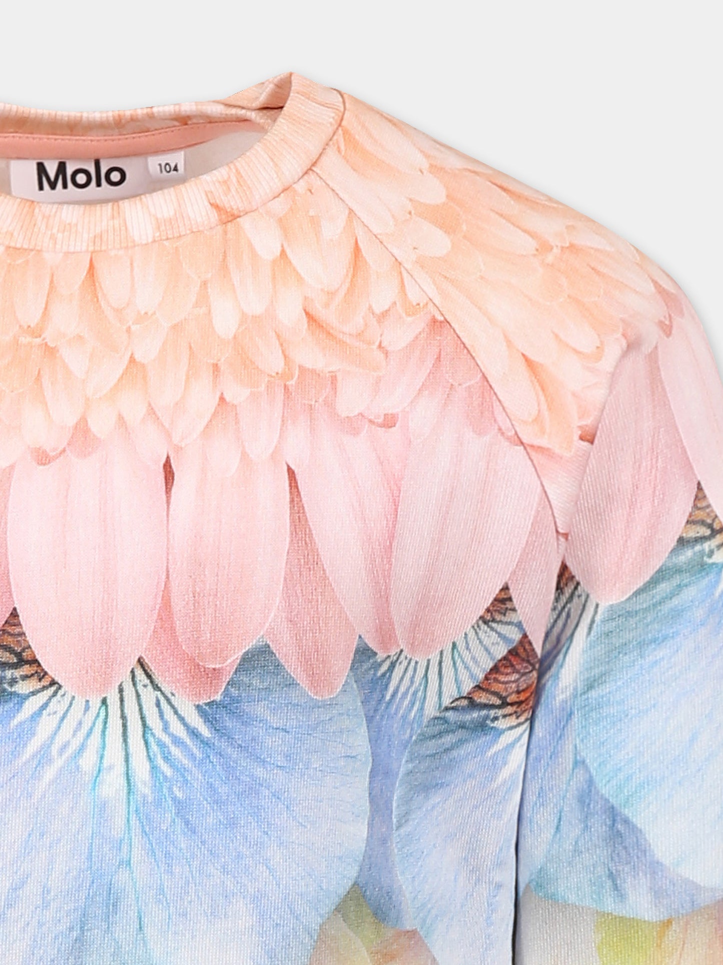 Felpa Disc multicolor per bambina con petali,Molo,4S25J201 3909