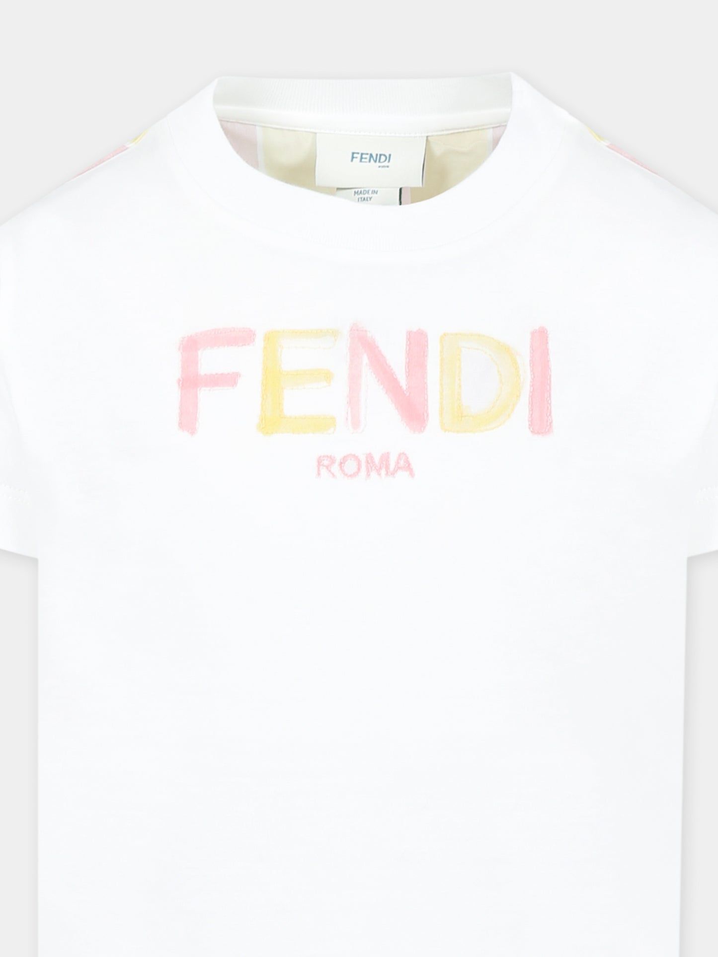 White t-shirt for girl with logo