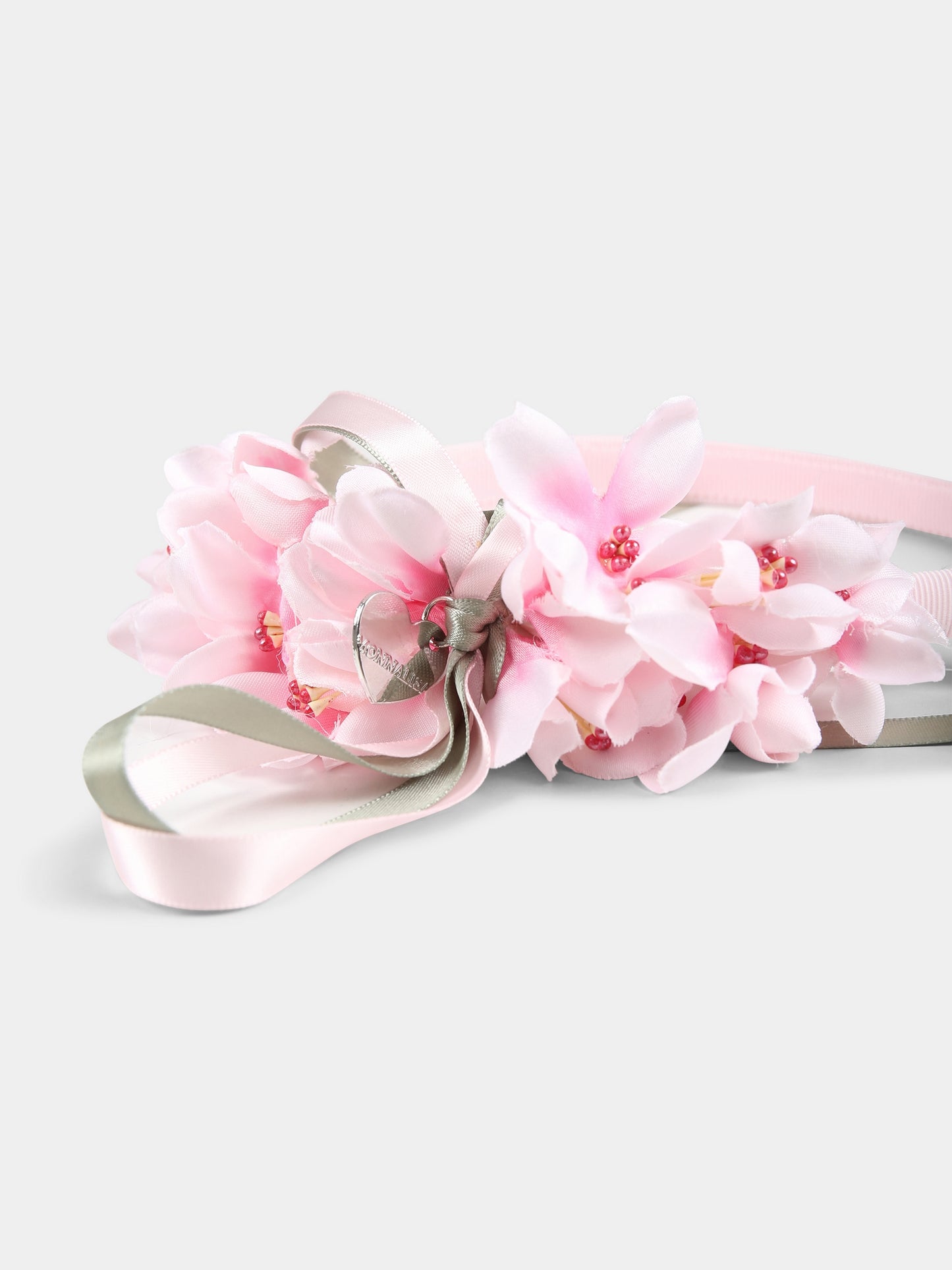 Pink headband for girl with flowers