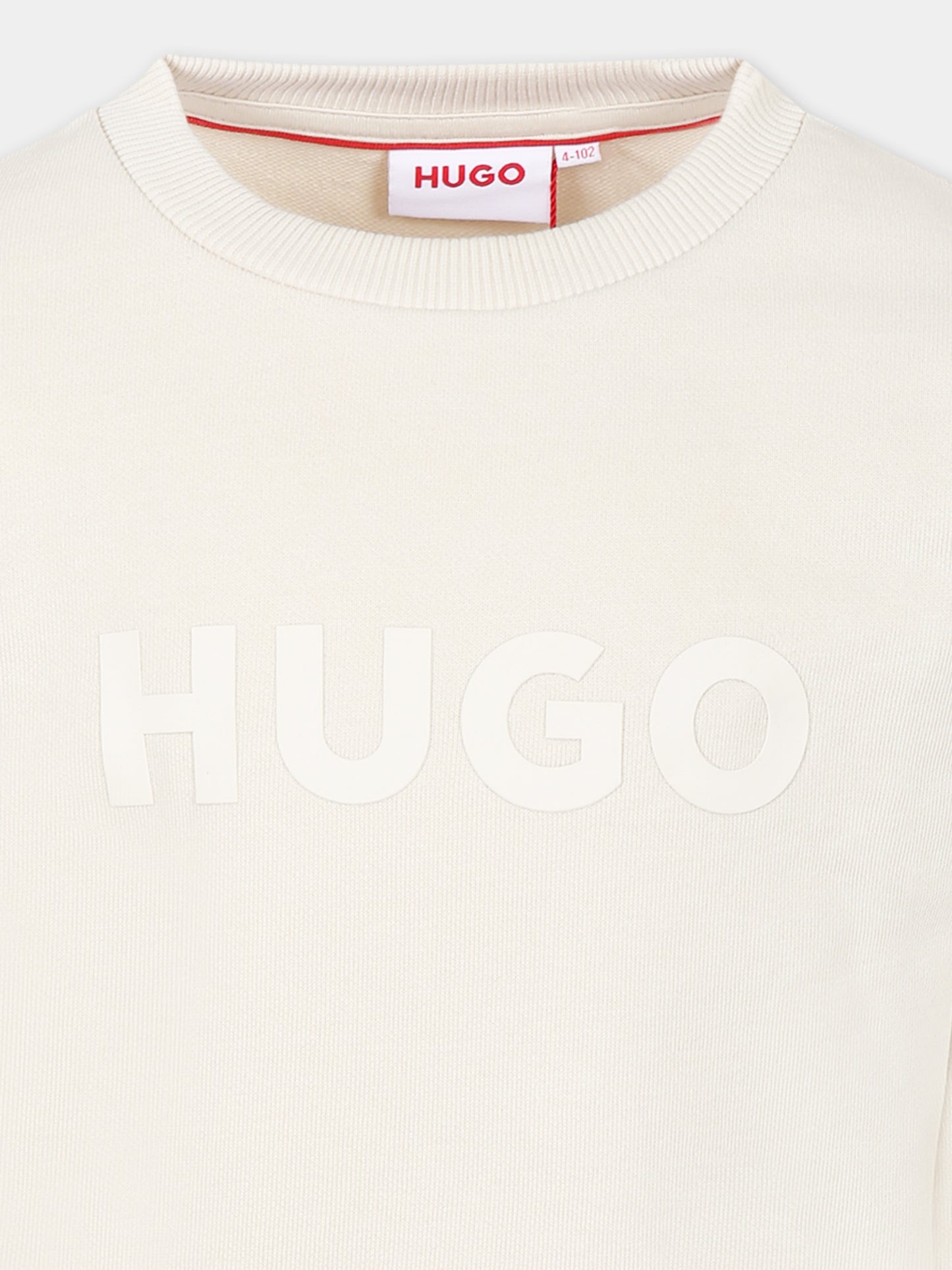 Beige sweatshirt for girl with logo