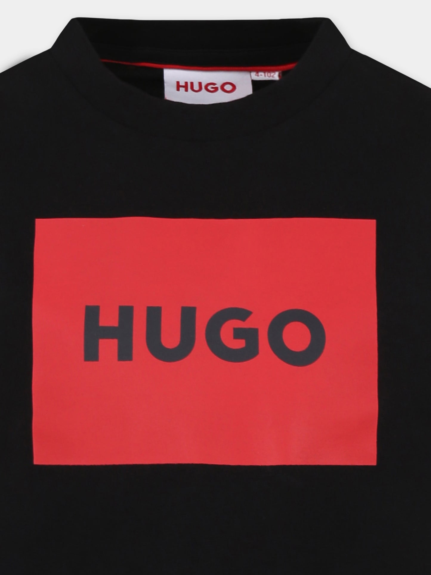 T-shirt nera per bambino con logo,Hugo,G00334 09B
