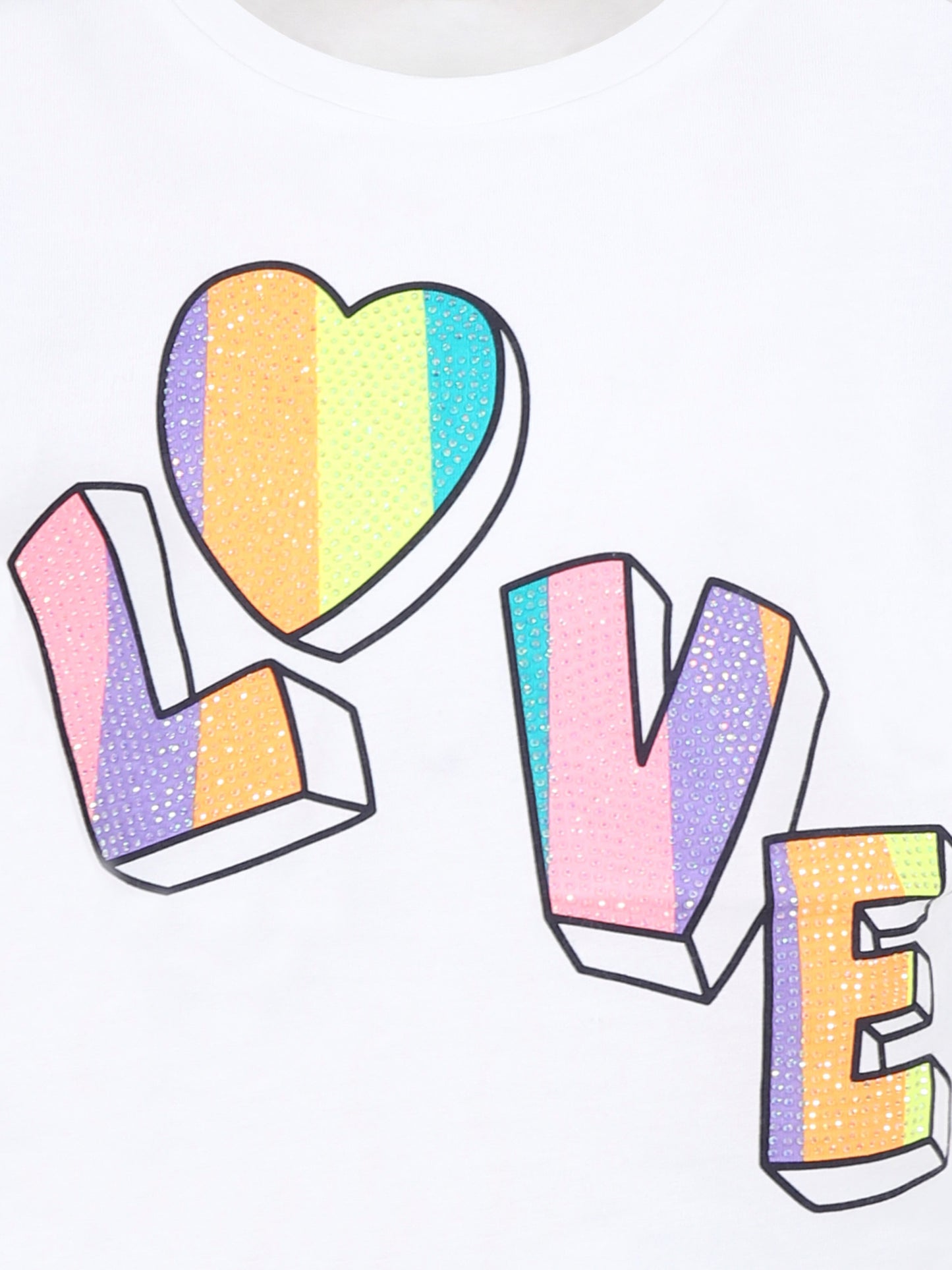 T-shirt bianca per bambina con cuore e scritta,Billieblush,U21036 10P