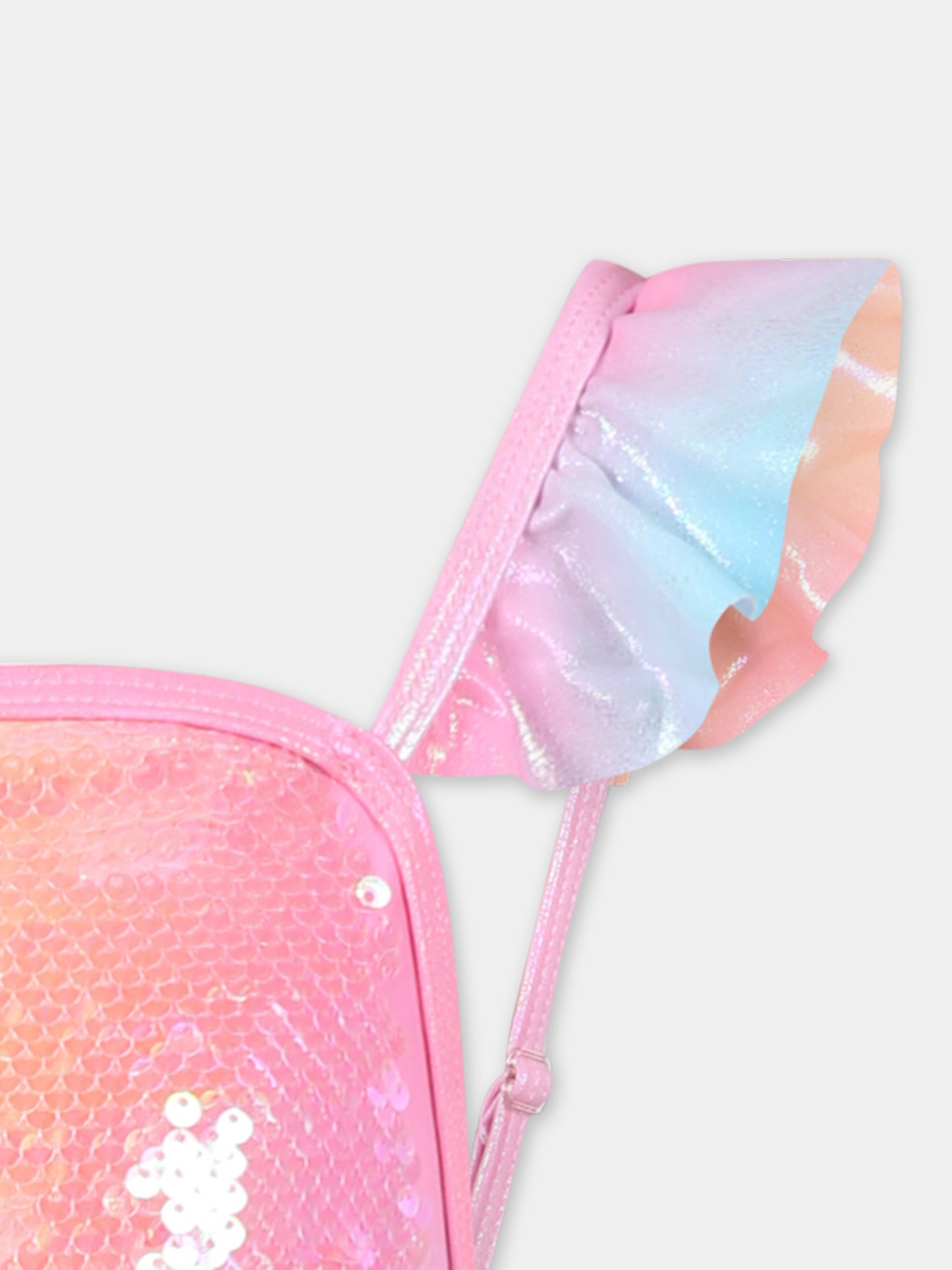 Multicolor swimsuit for girl with sequins