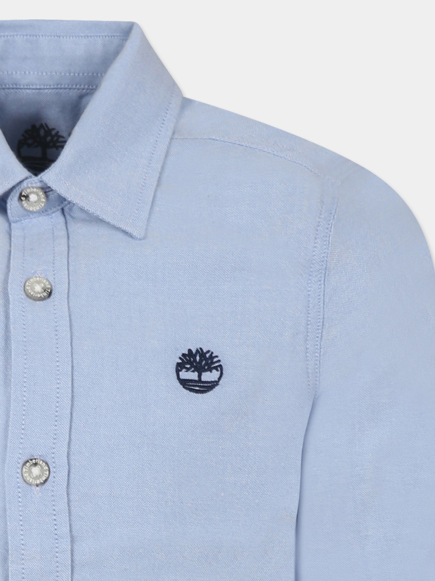 Light blue shirt for boy with tree