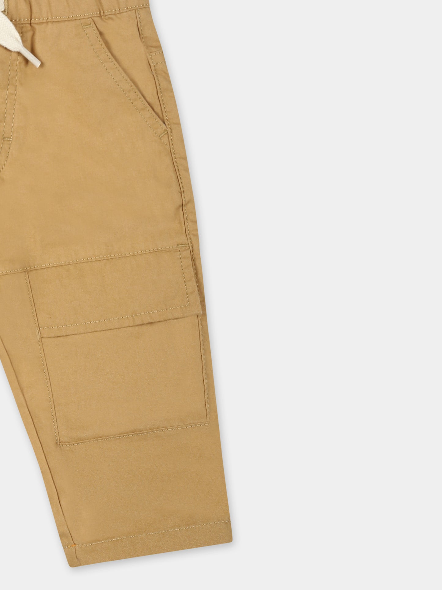 Pantaloni beige per neonato con logo,Timberland,T60499 276
