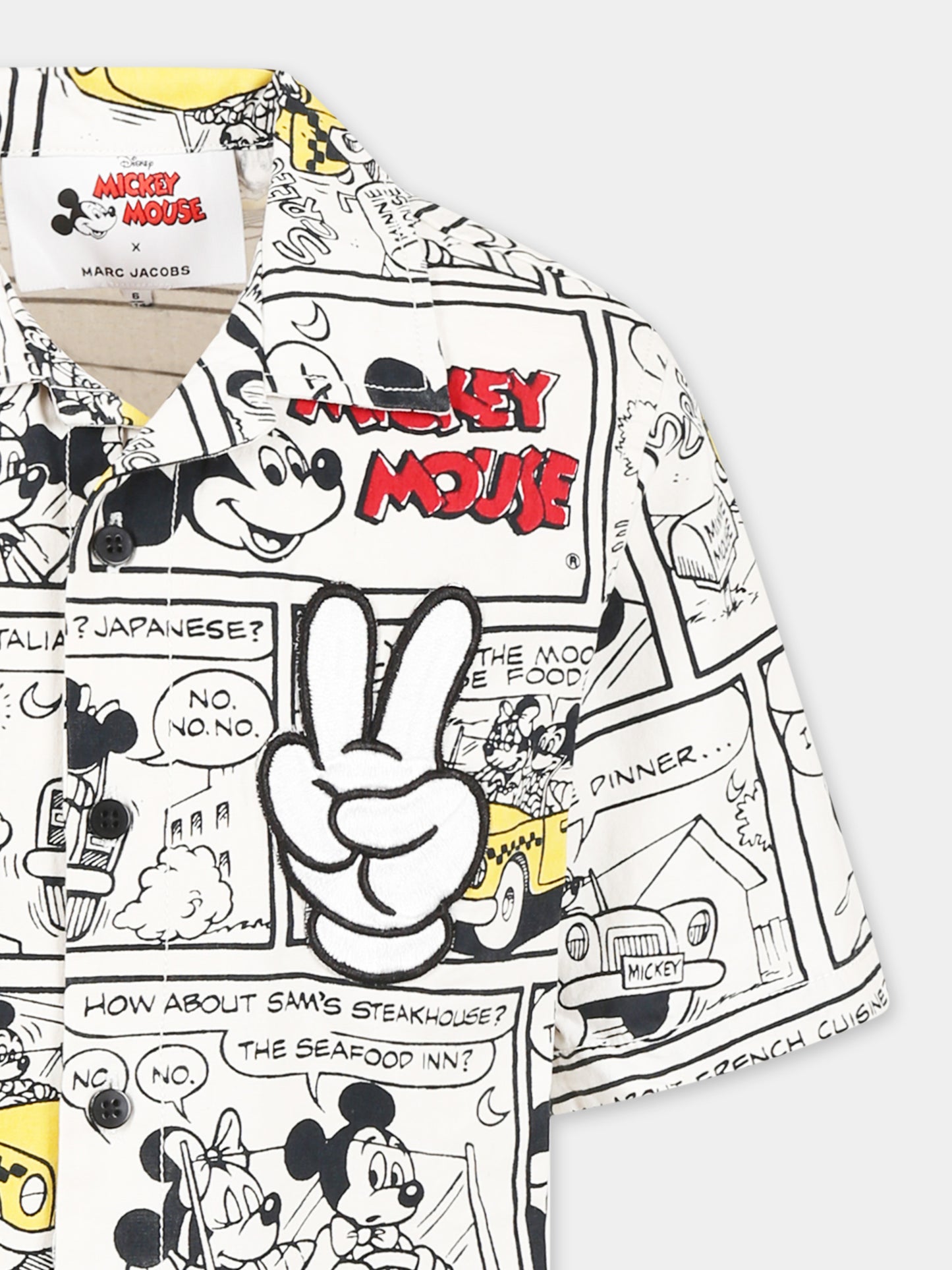 Camicia avorio per bambino con stampa Topolino,Marc Jacobs,W60547 126