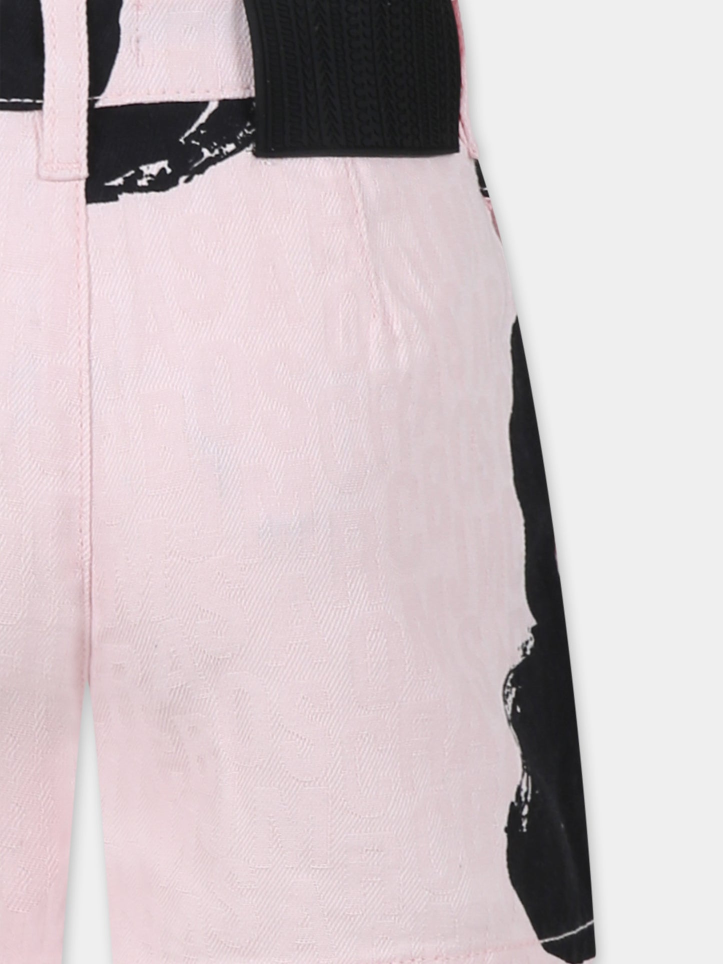 Shorts rosa per bambina con log e fiore all over,Marc Jacobs,W60543 475