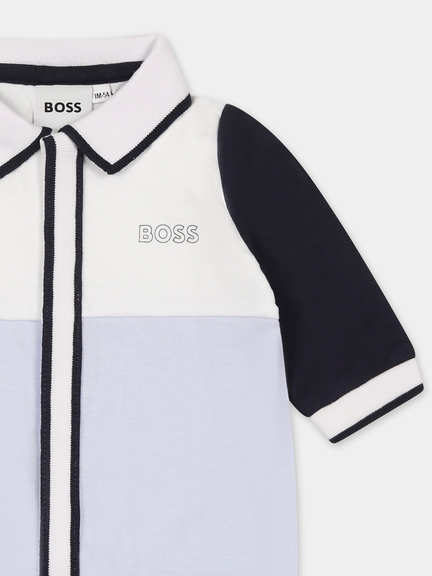 Tutina celeste per neonato con logo,Boss,J52200 771