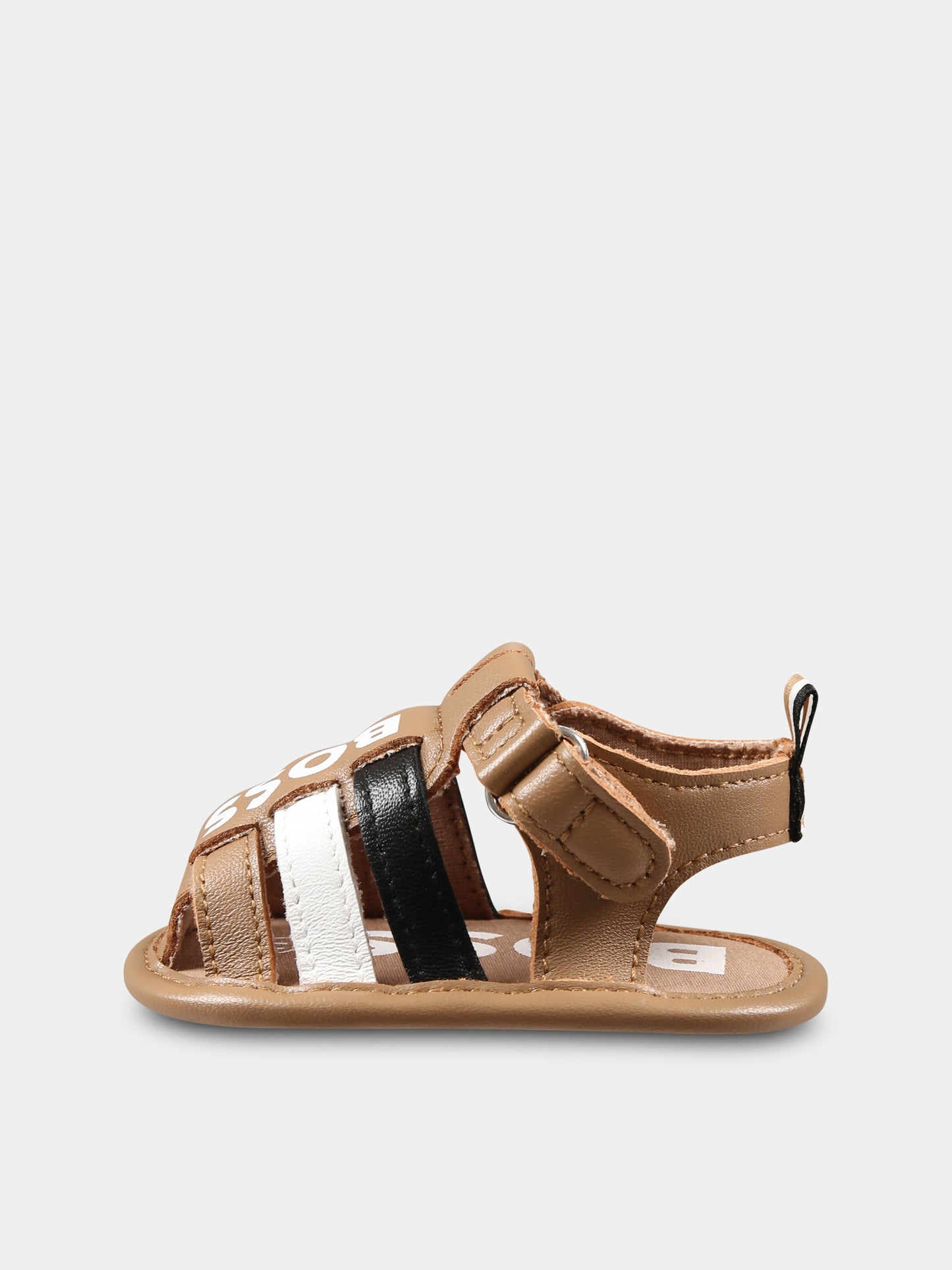 Sandali marroni per neonato con logo,Boss,J51668 269