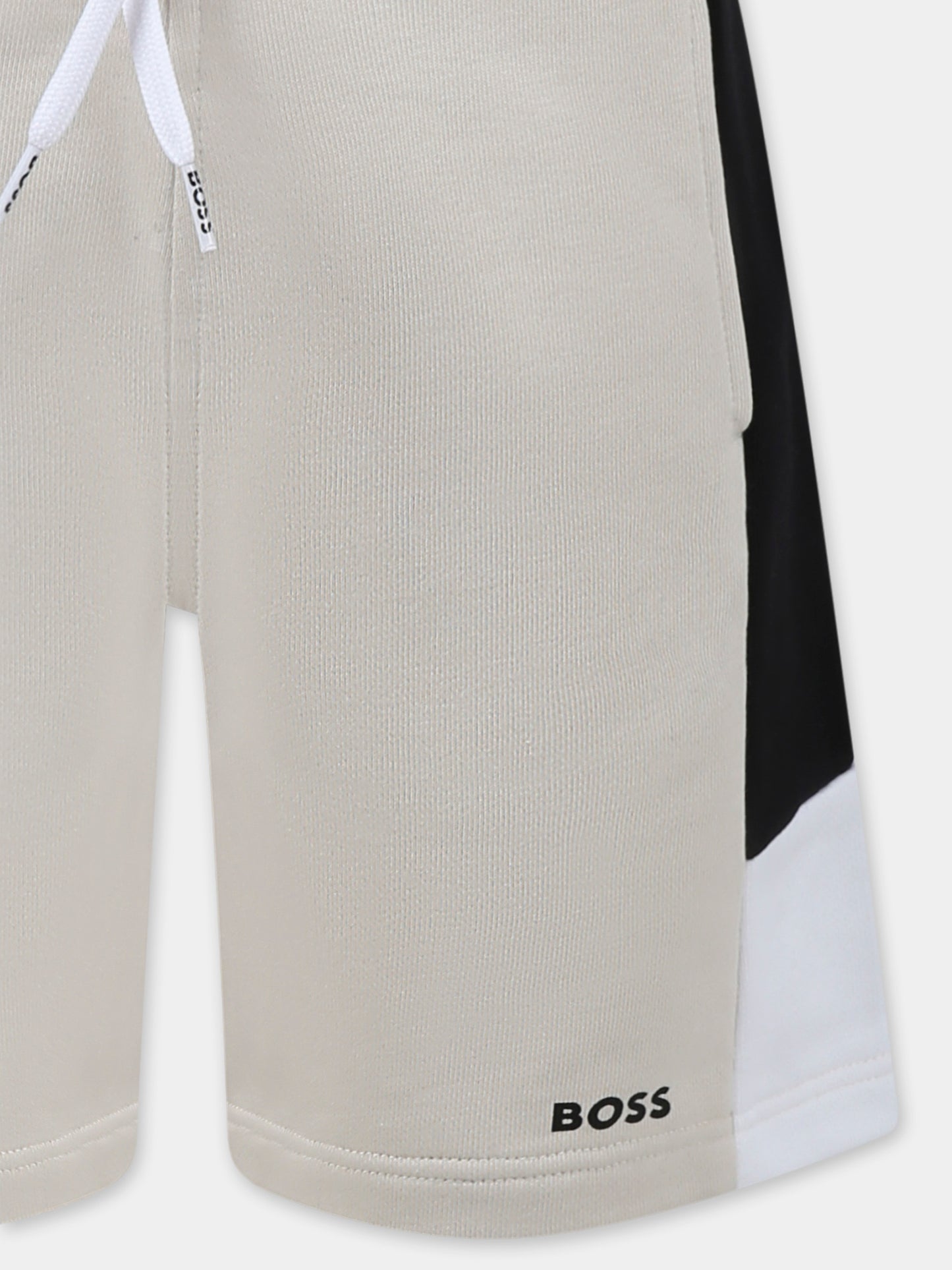Shorts beige per bambino con logo,Boss,J51991 21C