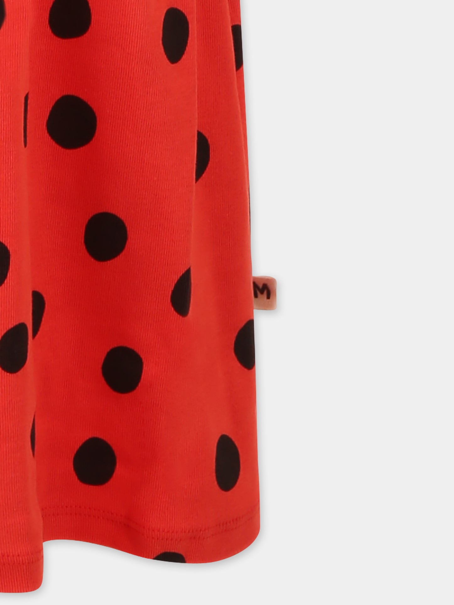 Vestito rosso per bambina con pois all over,Mini Rodini,2525010042