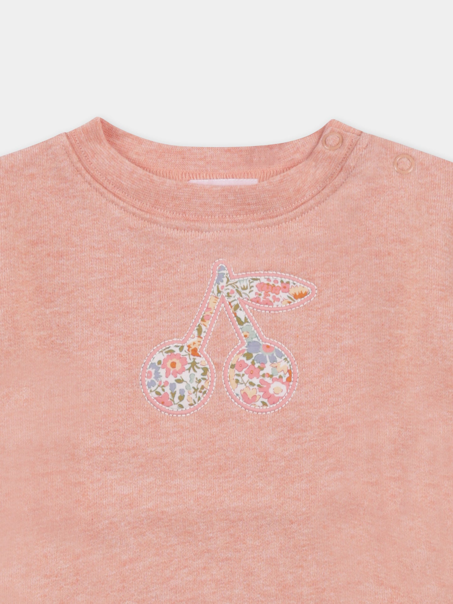 T-shirt rosa per neonata con ciliegie,Bonpoint,S05XSWK00001 137