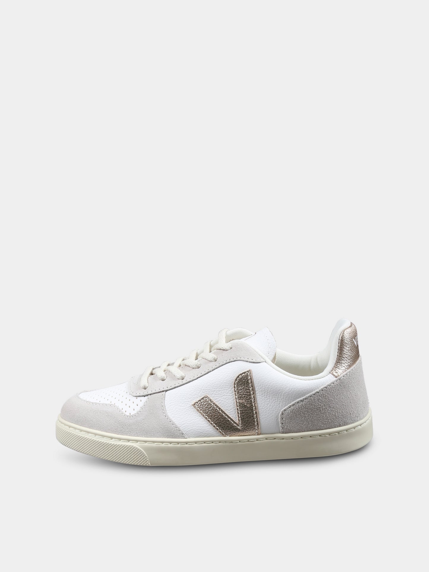 White sneakers for girl with logo