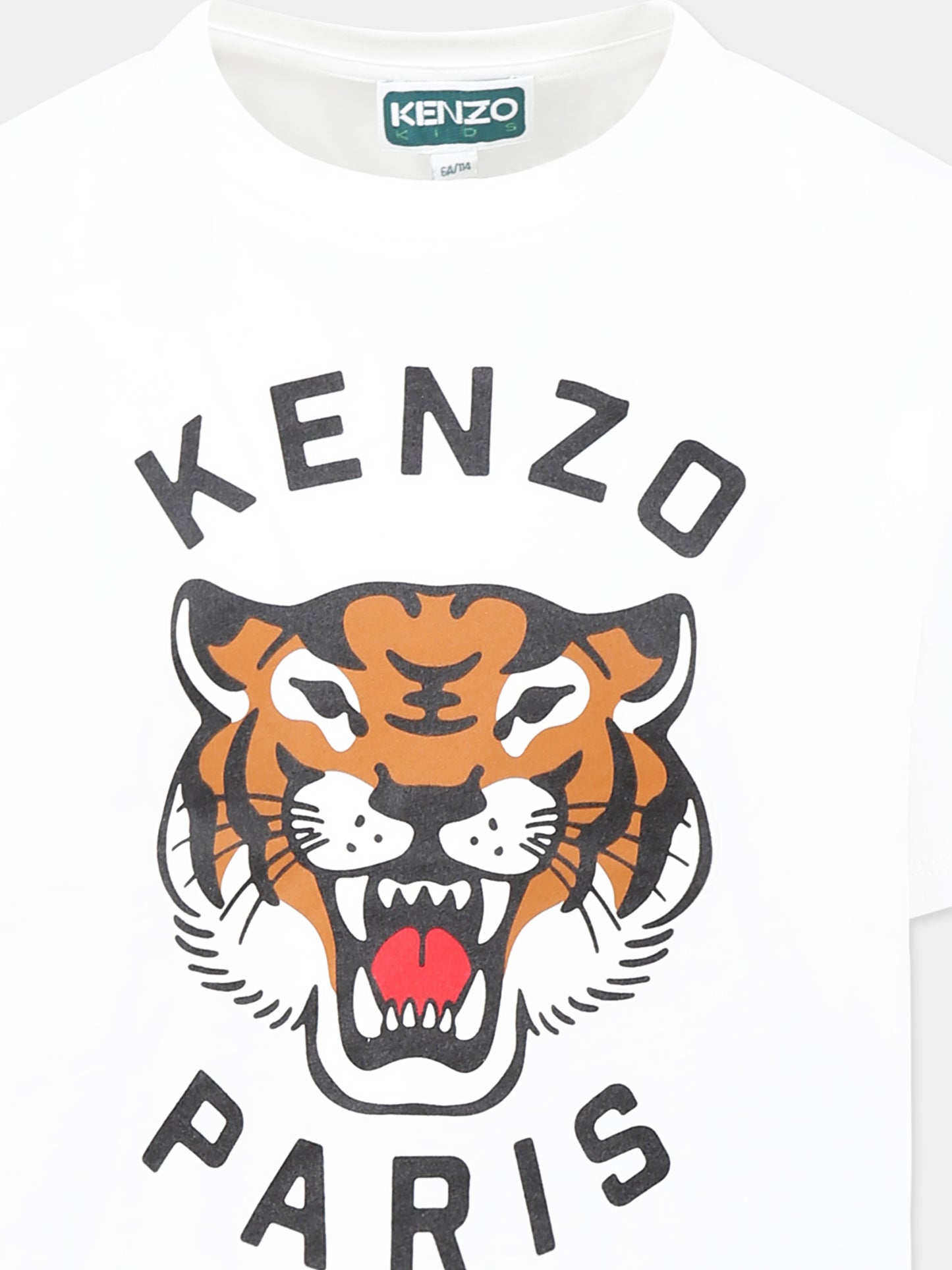 White T-shirt for girl with Lucky Tiger and black logo