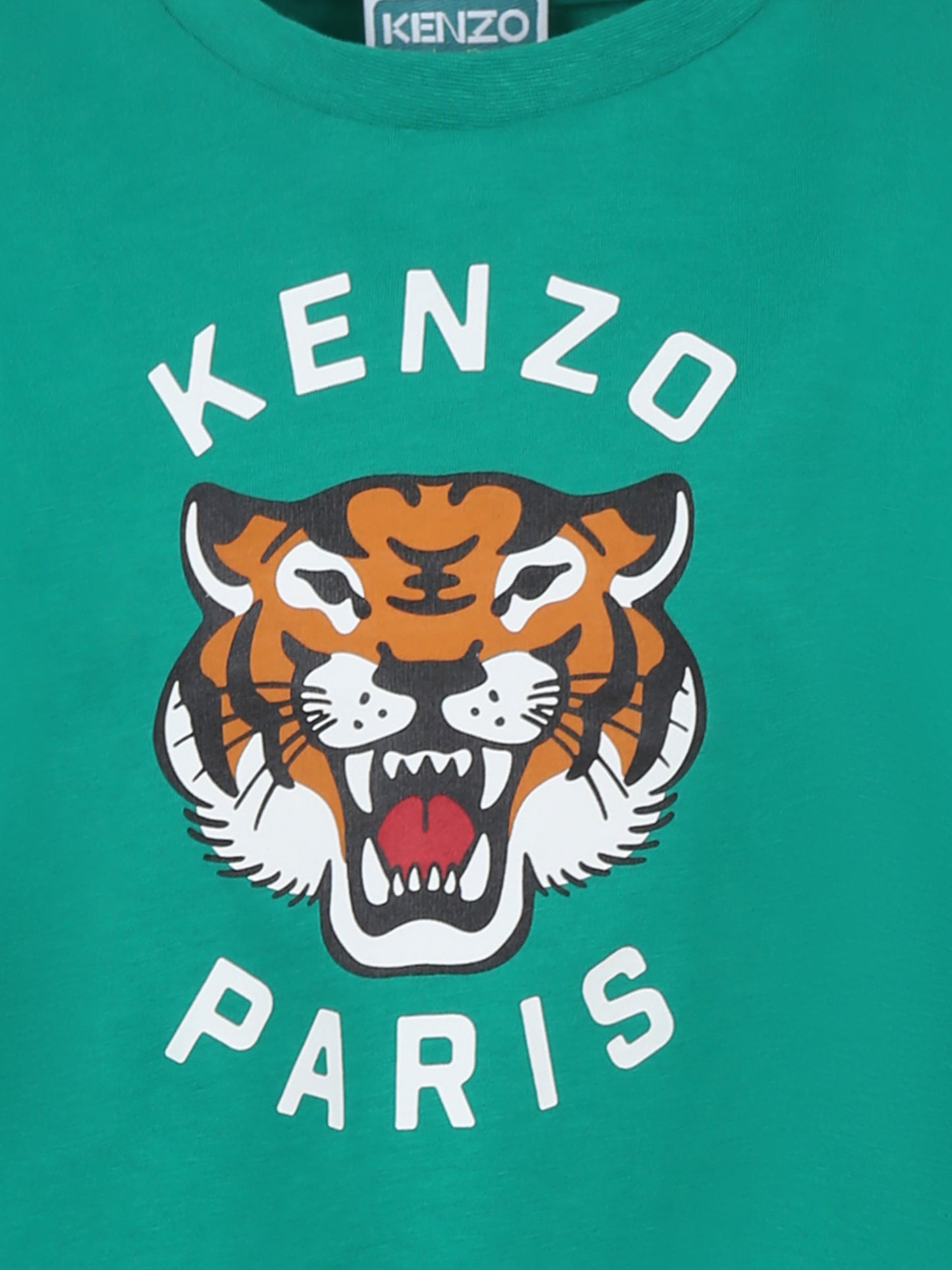 Green t-shirt for kids with Lucky Tiger