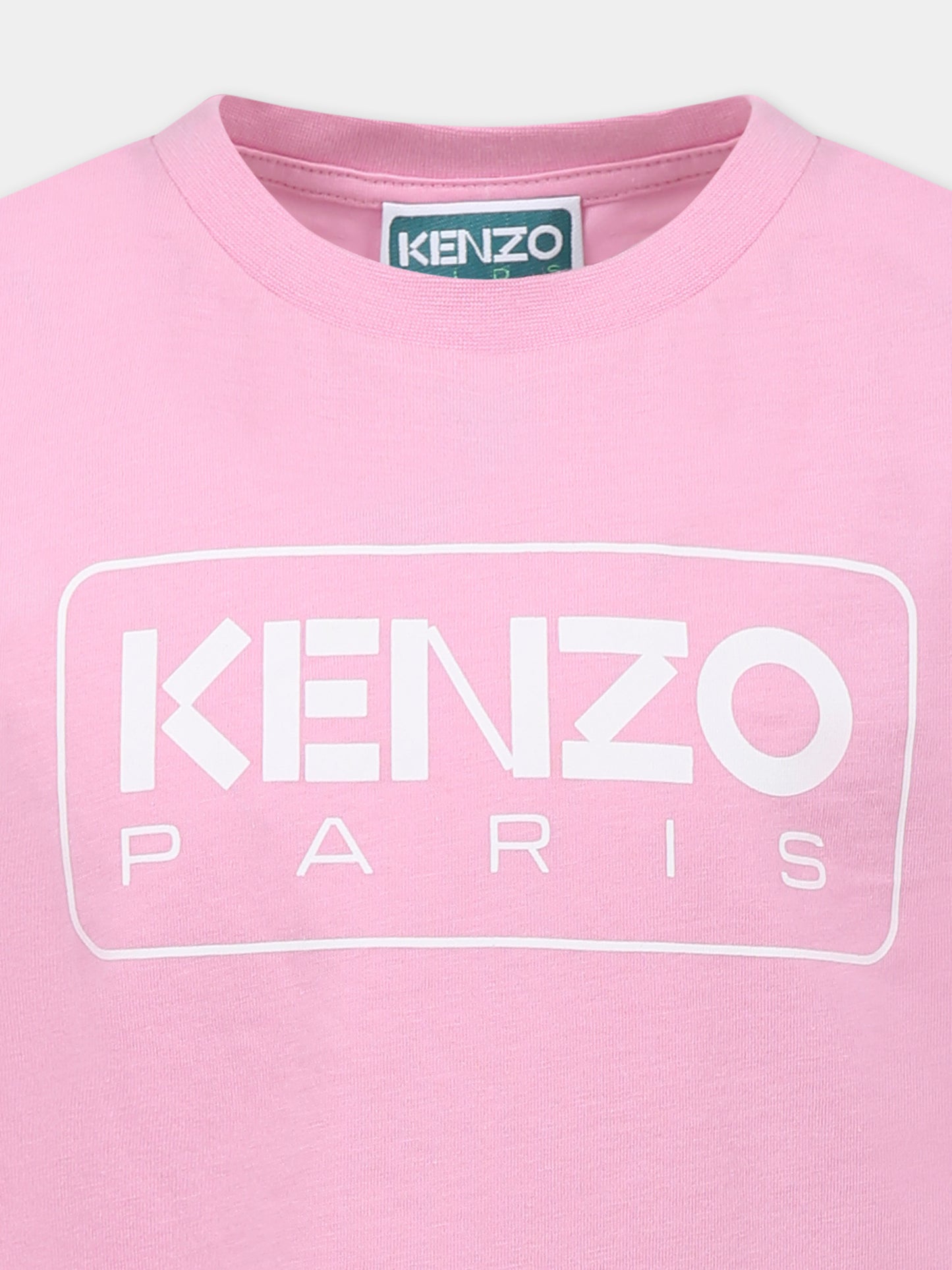 Vestito rosa per bambina con logo,Kenzo Kids,K61021 465