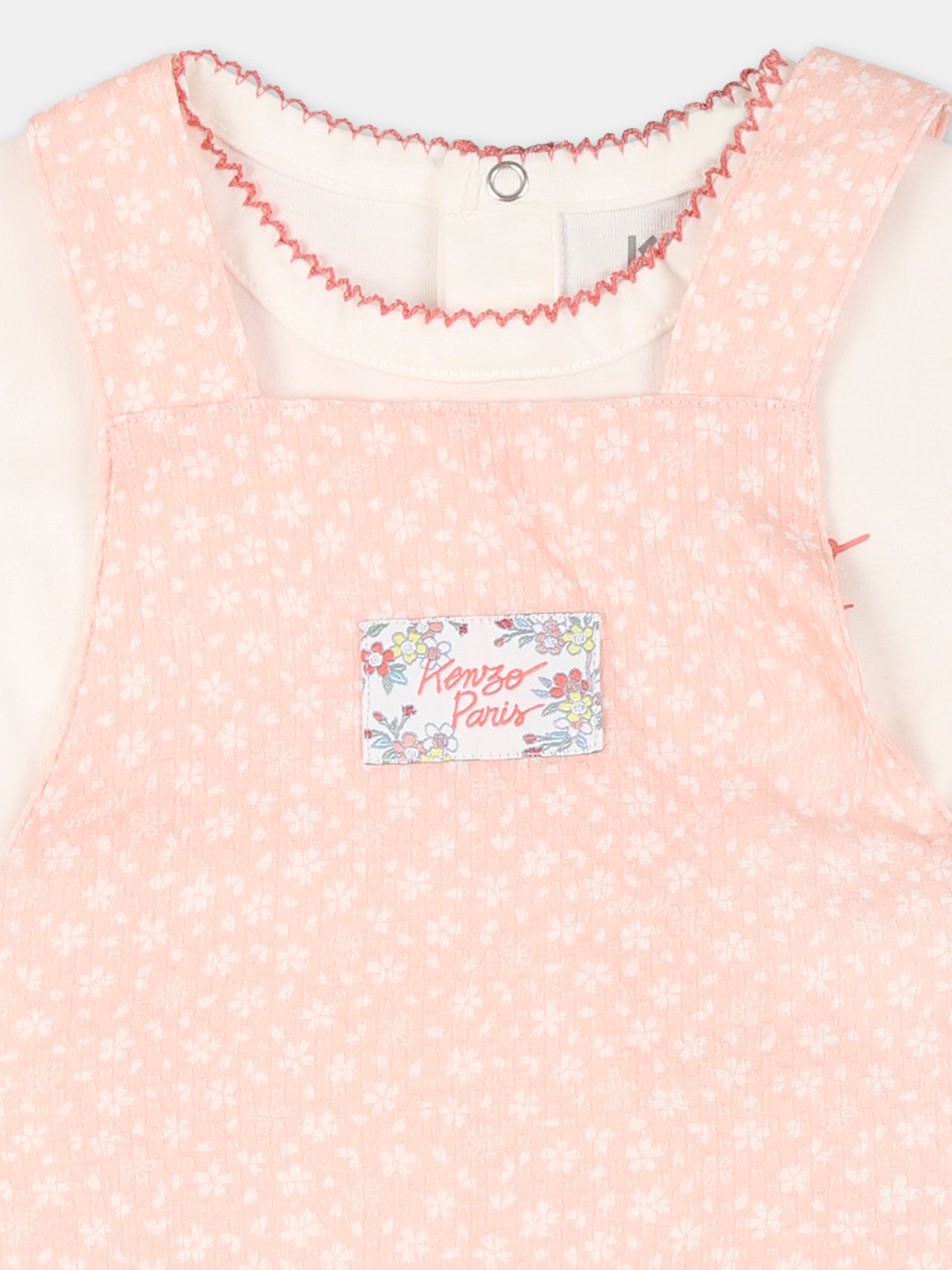 Pagliaccetto rosa per neonata con stampa floreale,Kenzo Kids,K60845 117
