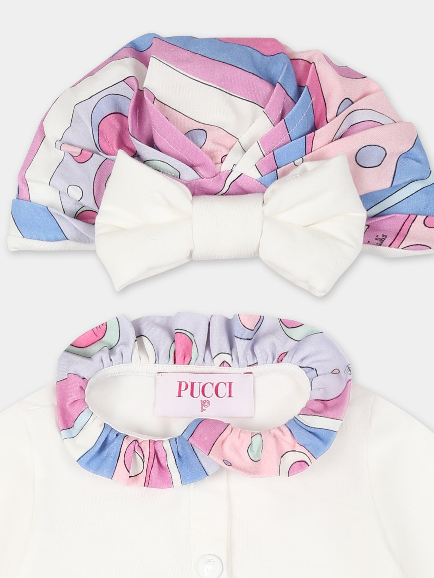 Completo nascita multicolor per neonata con stampa marmo,Emilio Pucci Junior,PWB020 J0007 101