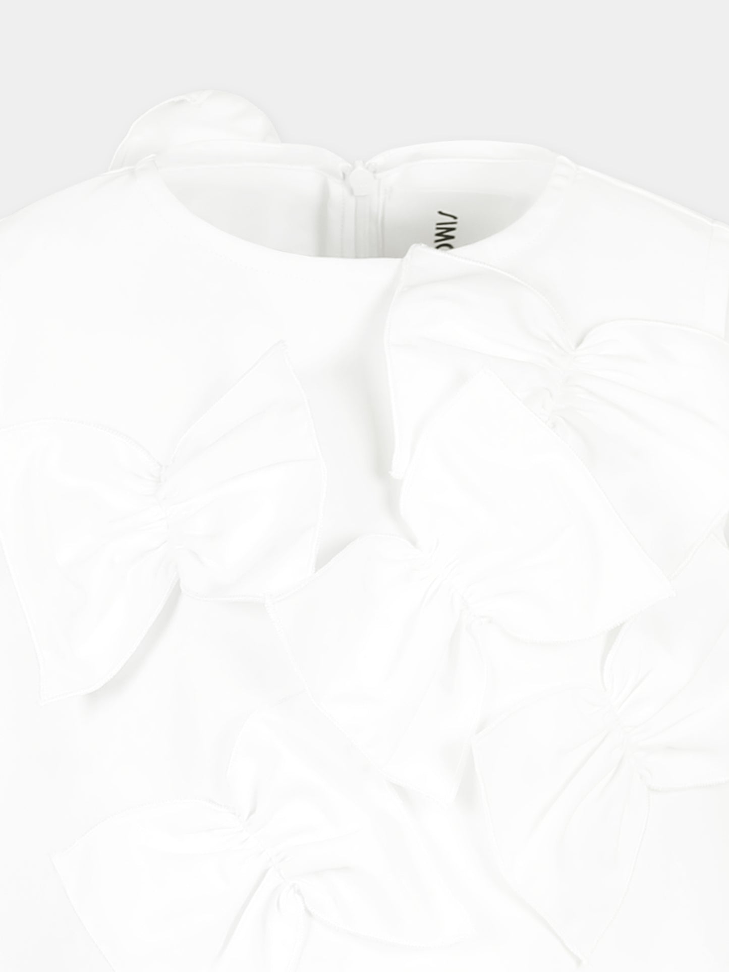 Vestito bianco per bambina con fiocchi,Simonetta,SW1B42 S0201 100