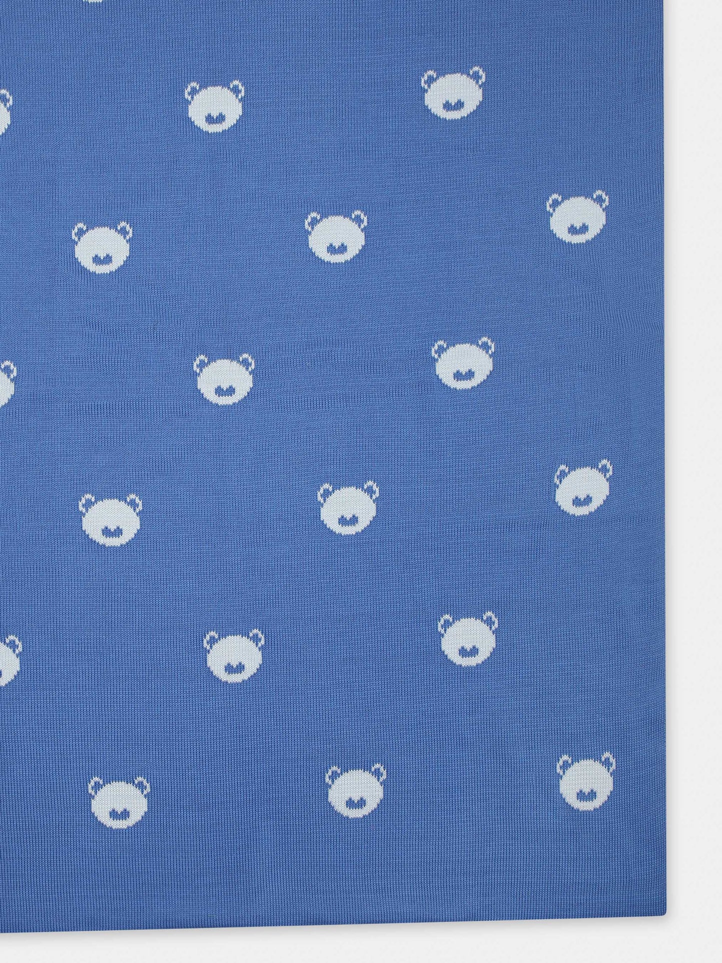 Coperta azzurra per neonato con orsetto all over,Little Bear,1100 AZZURRO