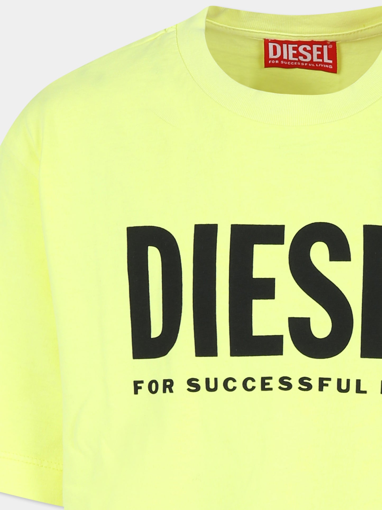 T-shirt gialla per bambino con logo,Diesel,J01902 KYAYB K259