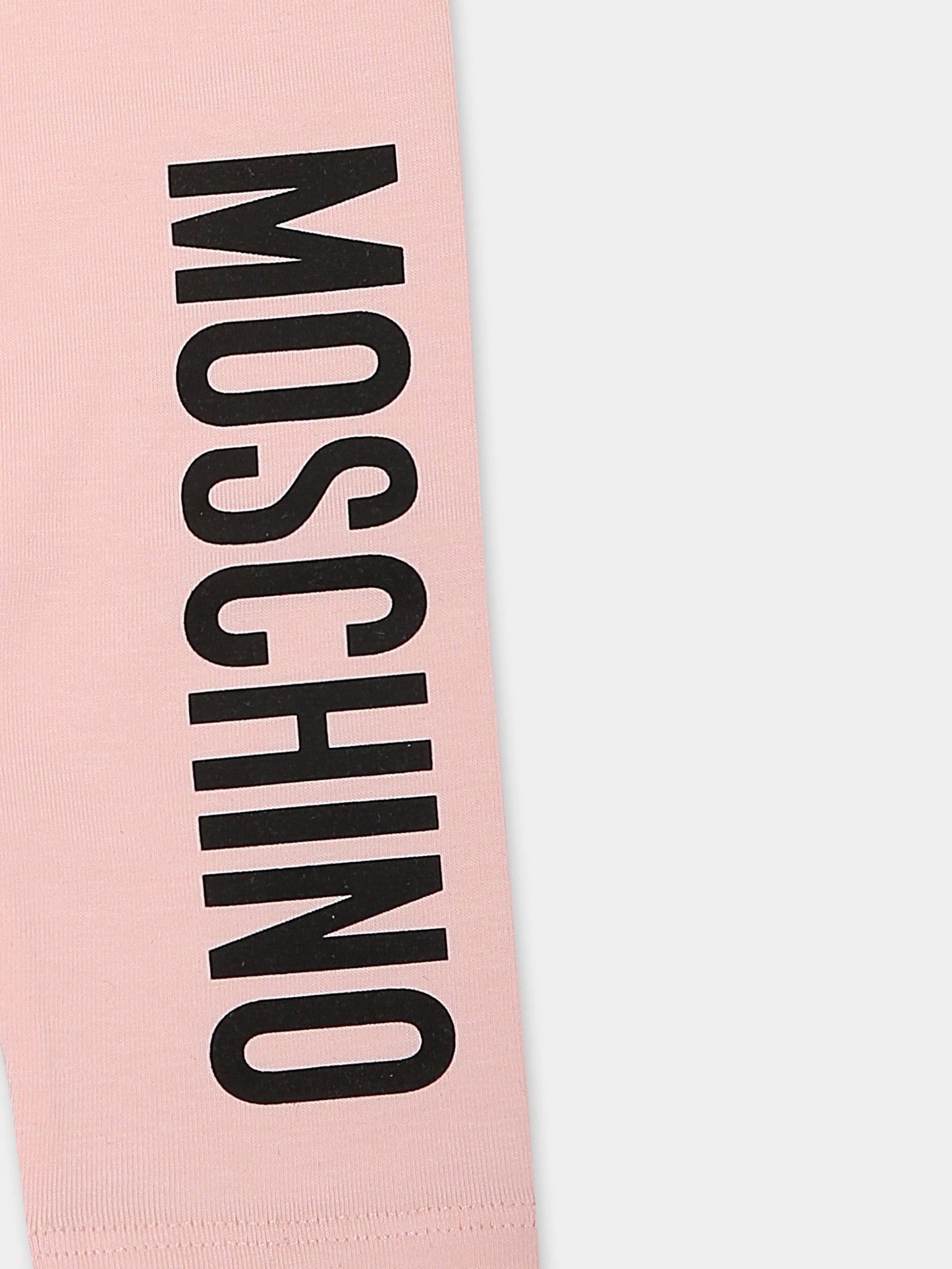 Pink legging for baby girl with logo