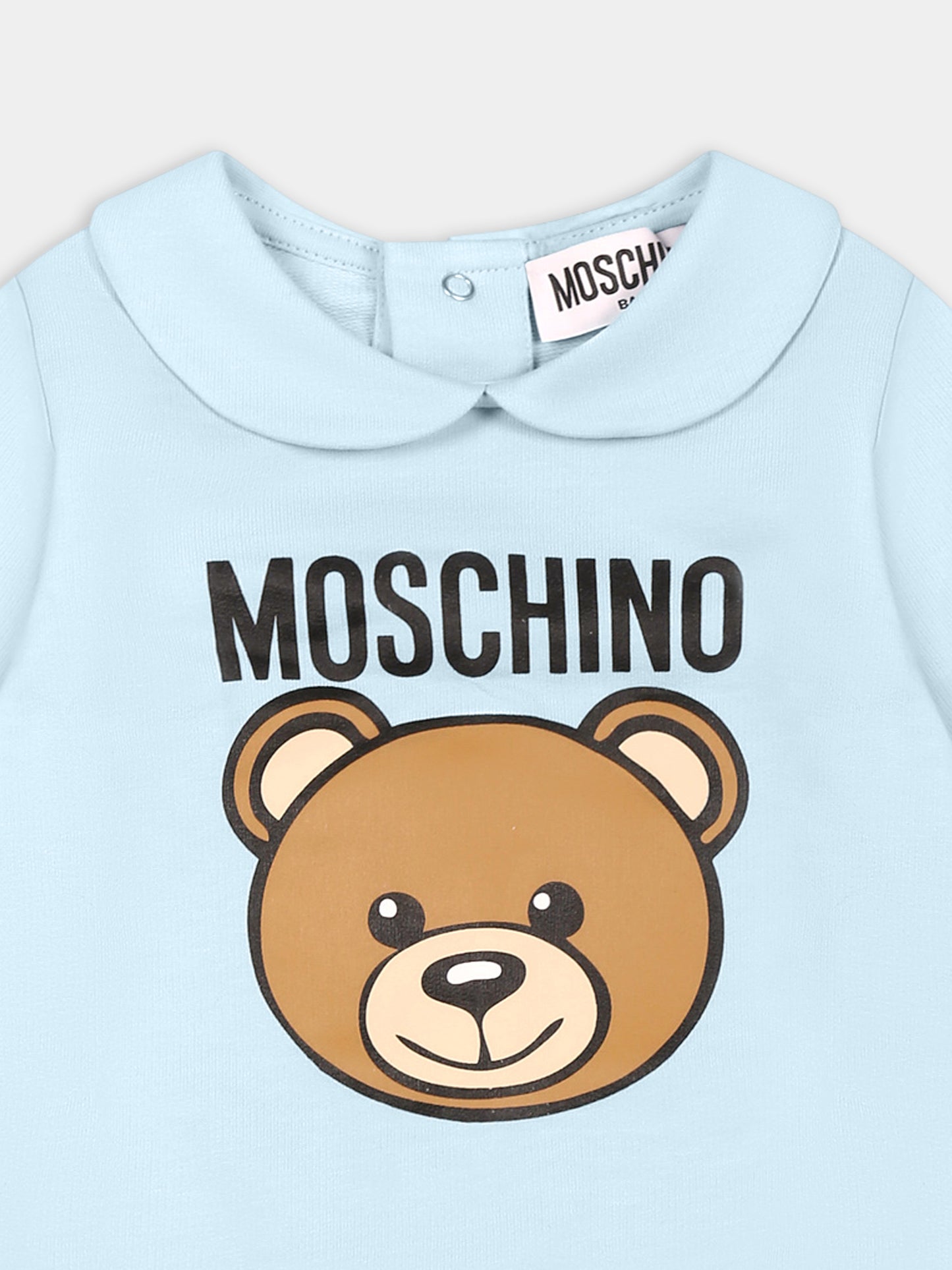 Light blue babygrow for baby boy with Teddy Bear