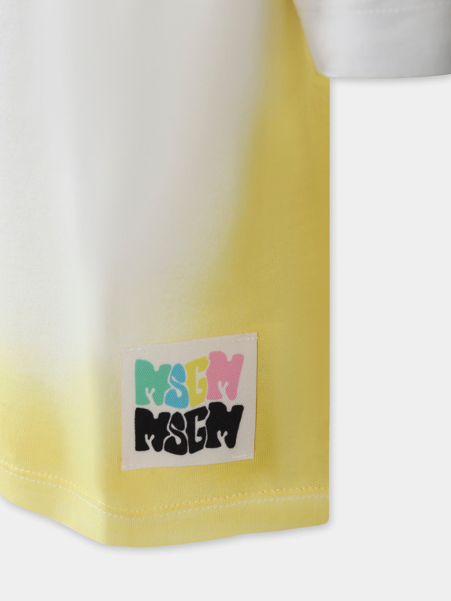 T-shirt gialla per bambina con logo,Msgm Kids,S5MSJGTH304 MS009