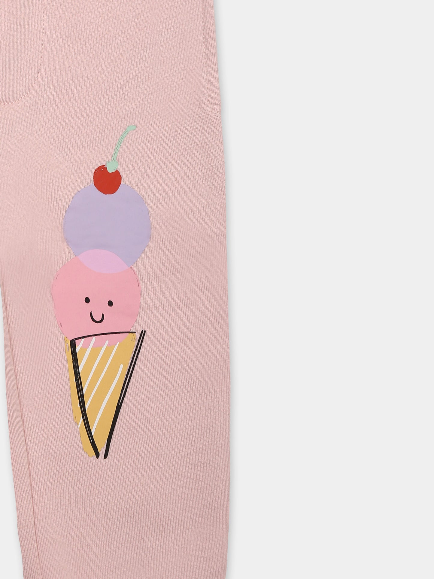 Pink trousers for baby girl with ice cream