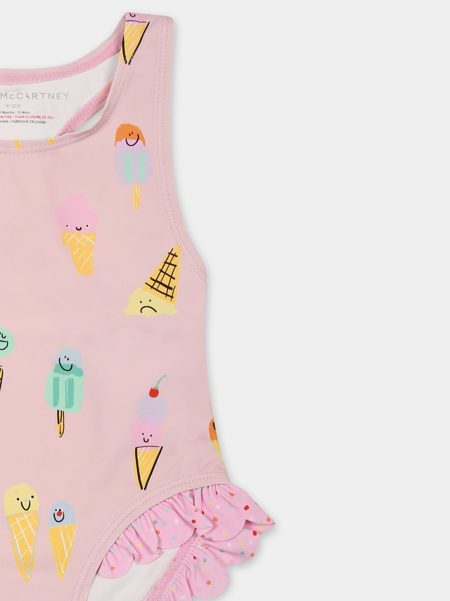 Costume intero rosa per neonata con gelato all over,Stella Mccartney Kids,TWC019 Z2776 545MC