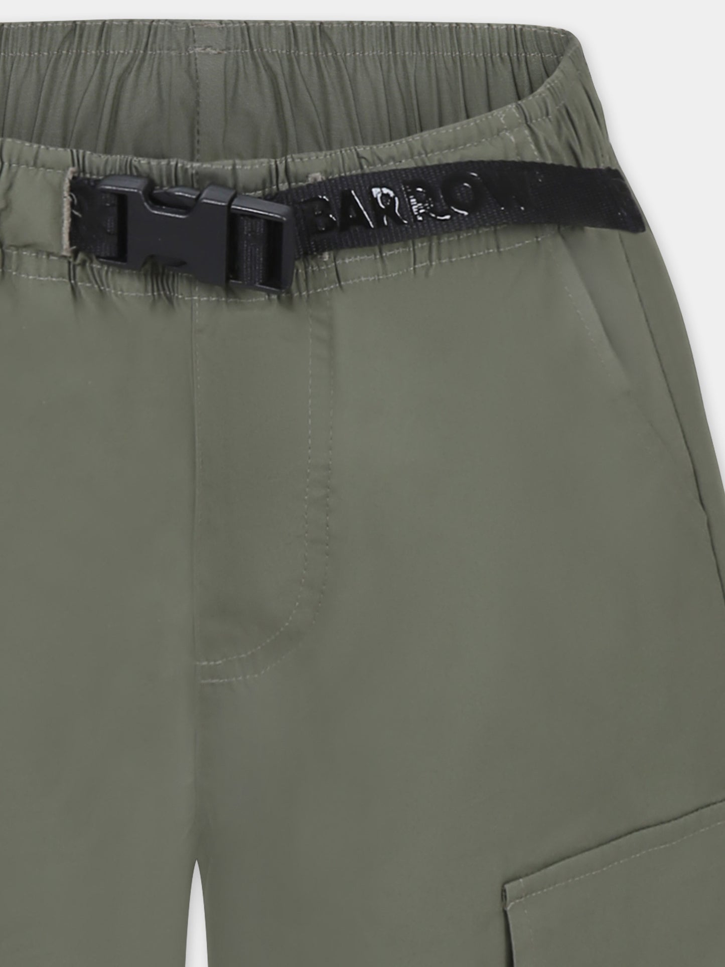 Shorts verdi per bambini con patch,Barrow,S5BKJUBE036 082