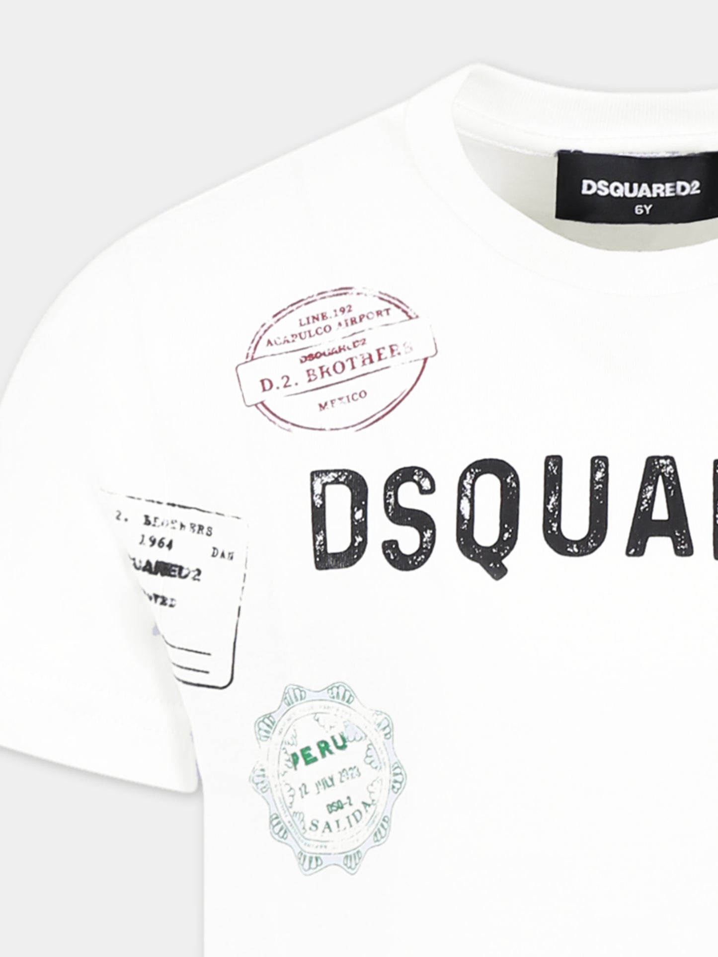 White T-shirt for boy with logo