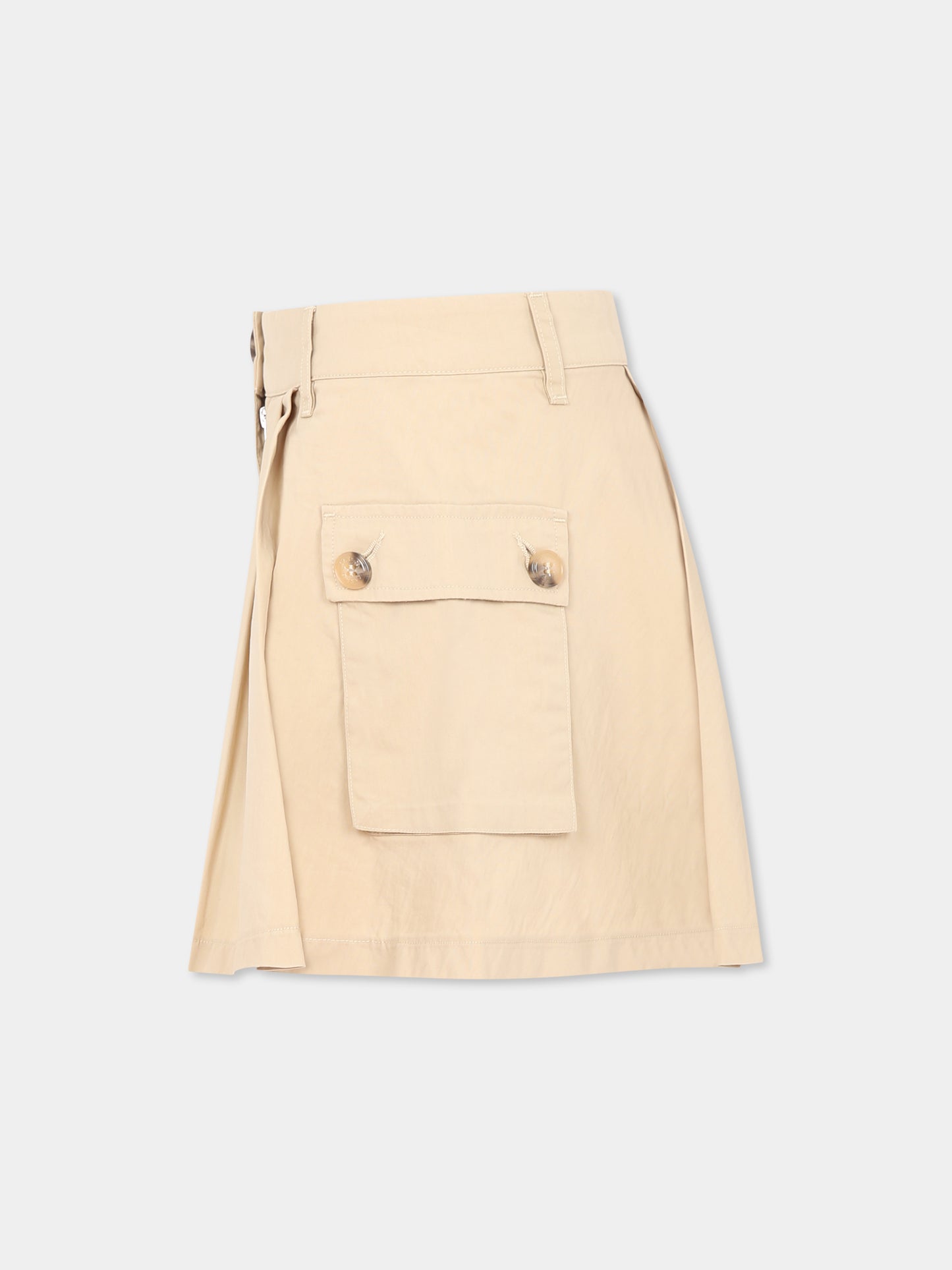 Gonna beige per bambina con logo,Max&co,MX0132 MX075 MAXG10F MX703