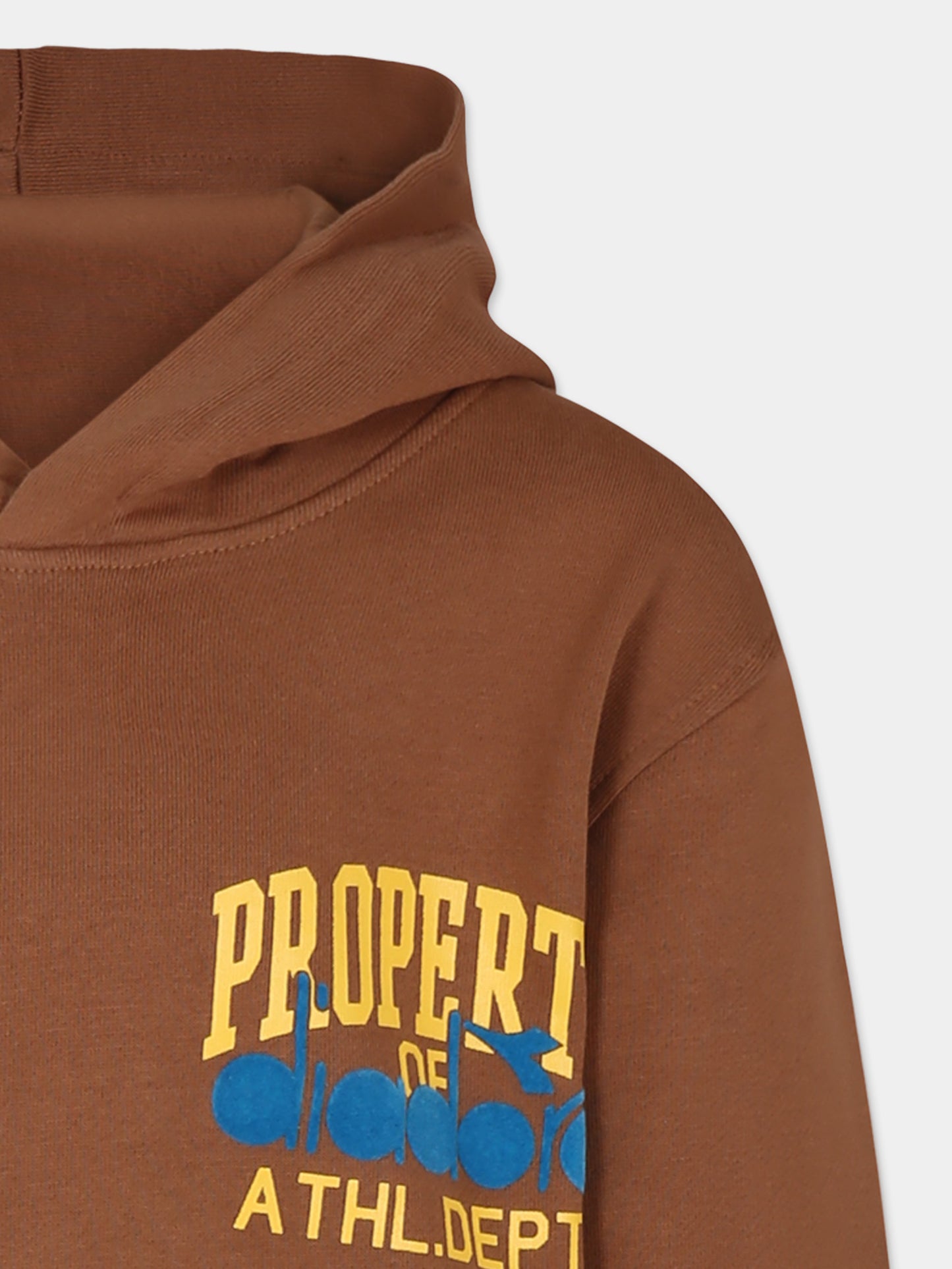 Felpa marrone per bambino con logo,Diadora Kids,S4DIJBHS009 924