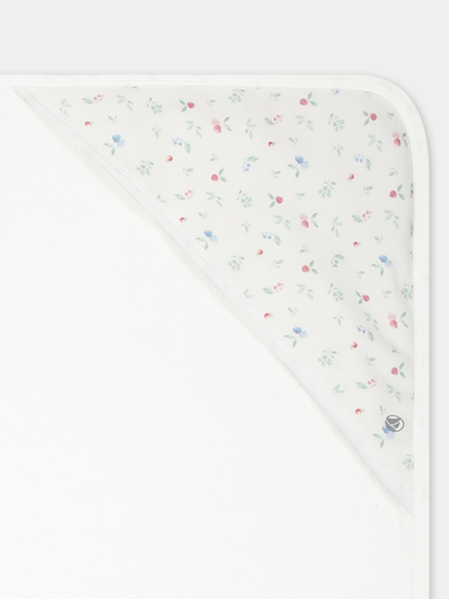 Accappatoio avorio per neonati con stampa floreale,Petit Bateau,A0CIW MARSHMALLOW/MULTICO 03