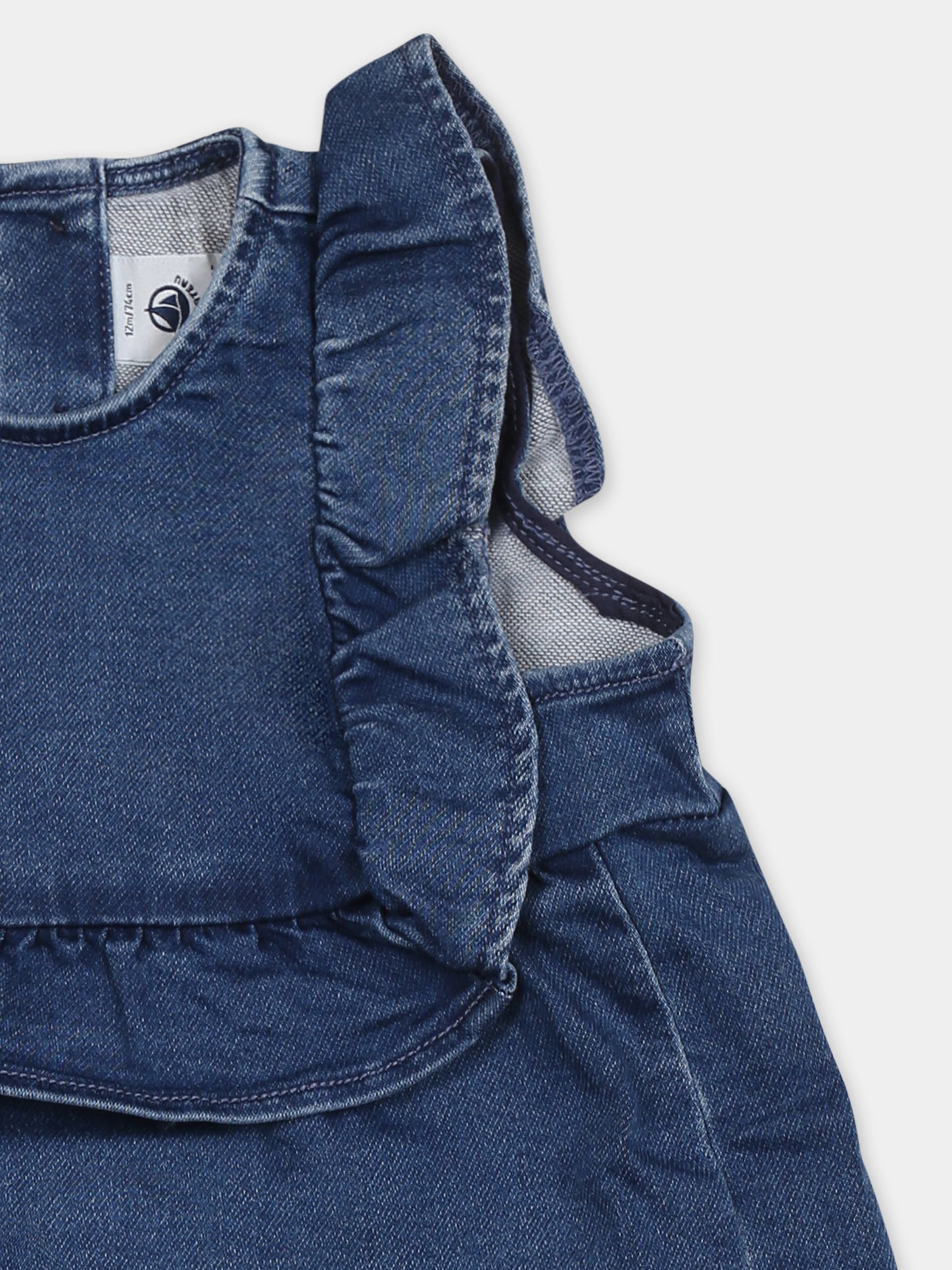 Vestito denim per neonata,Petit Bateau,A0CLK BLEU DELAVE 01