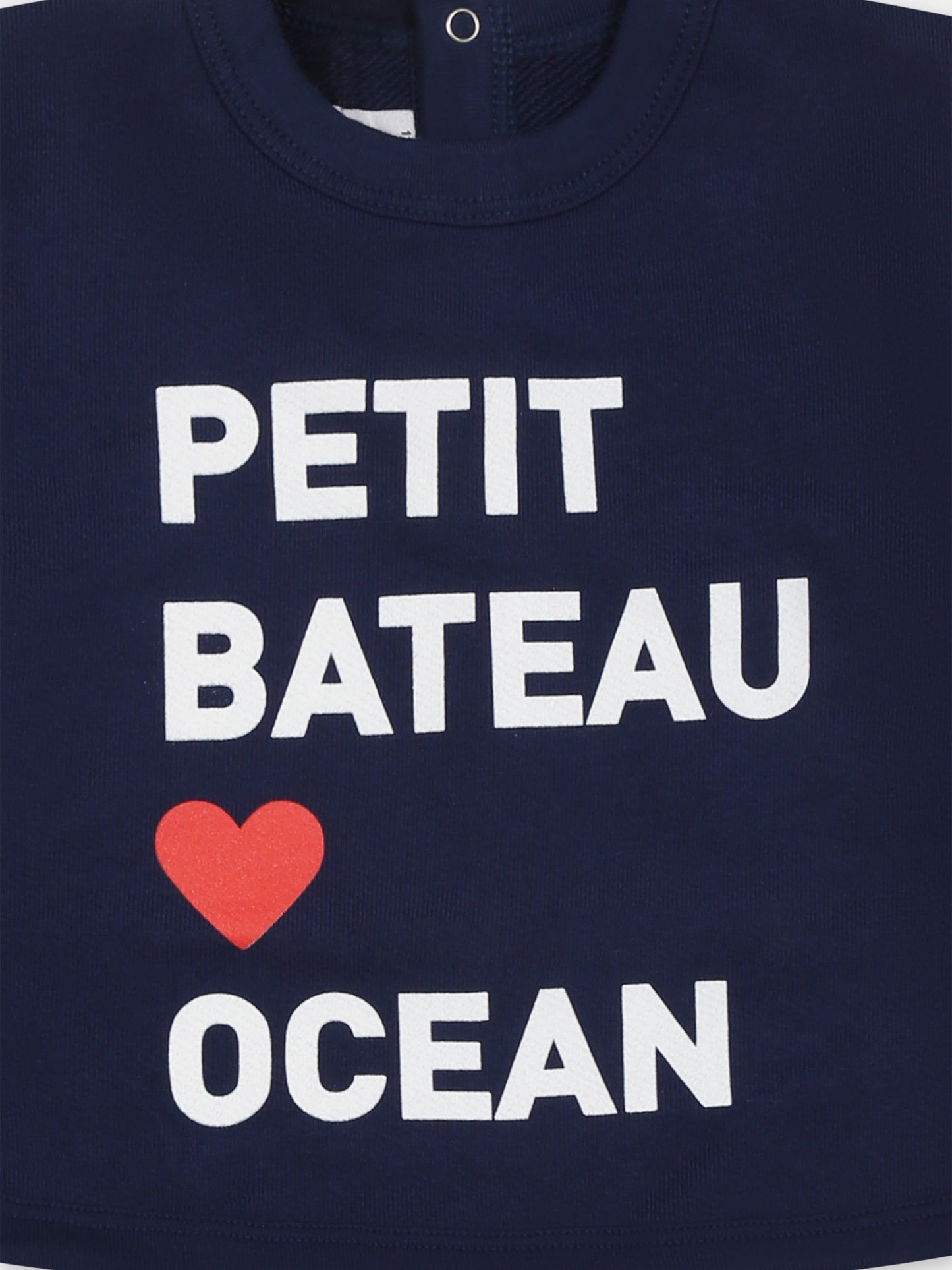 Felpa blu per neonati con logo e cuore,Petit Bateau,A0DI8 MEDIEVAL 01