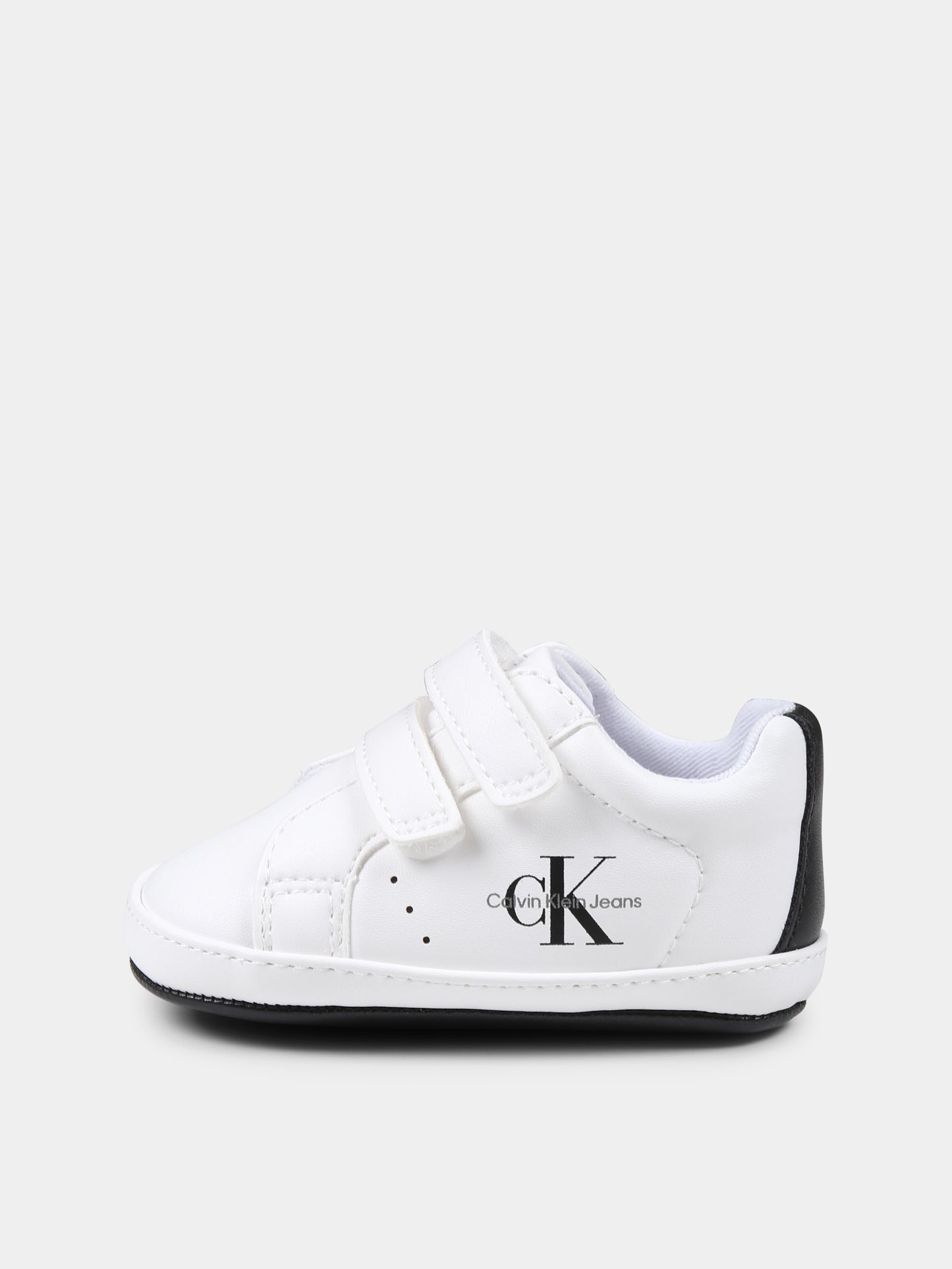 Sneakers bianche per neonati con logo,Calvin Klein Kids,V0B9 82070 1582X002