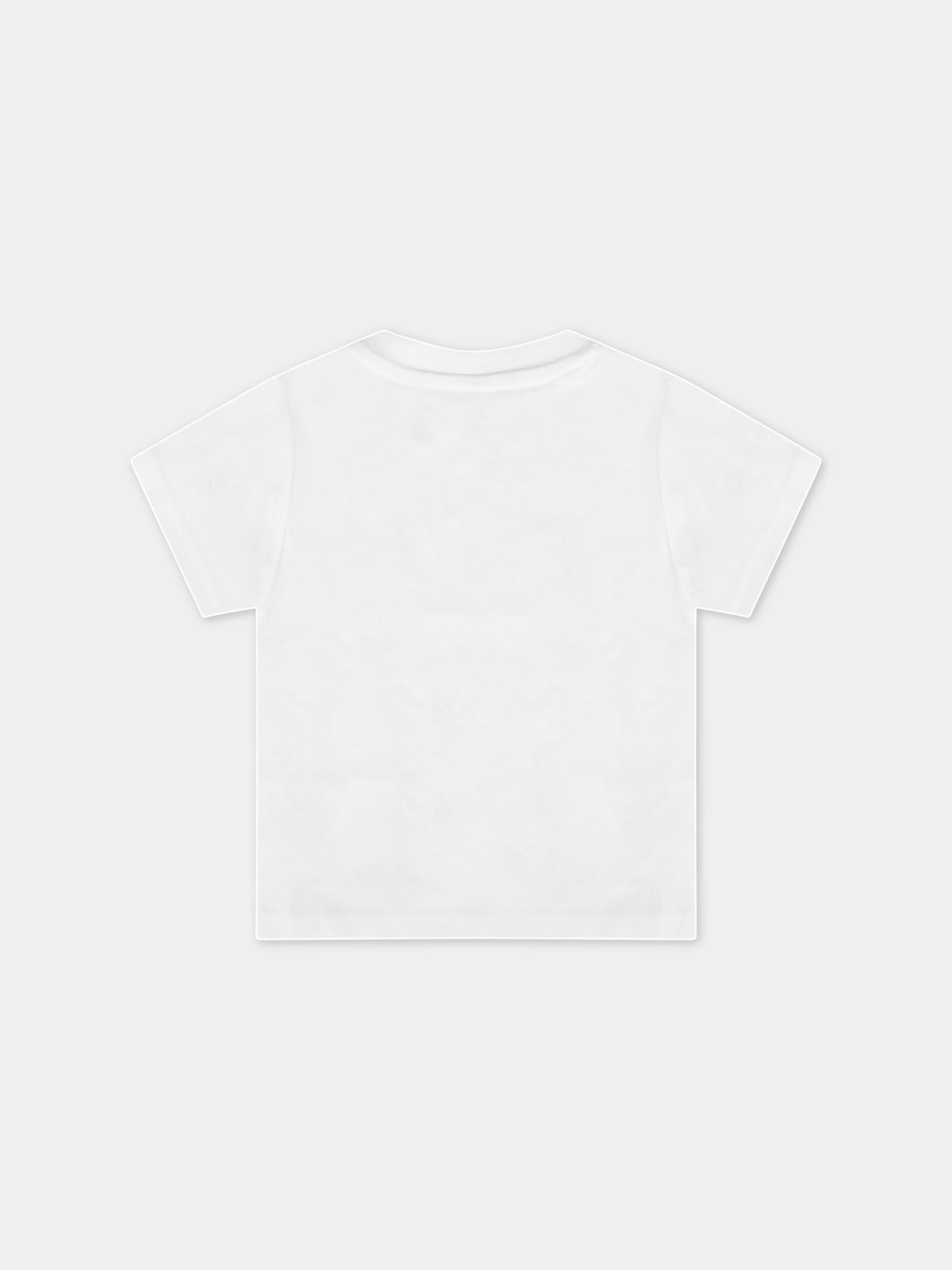 T-shirt bianca per neonato con logo blu,Hugo Boss,J05P01 10B