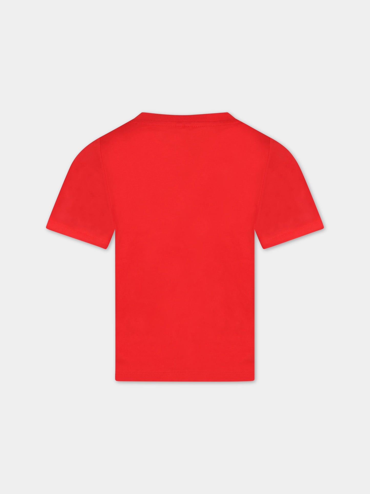 T-shirt rossa per bambini con patch e smile,Stella Mccartney Kids,8R8P51 Z0434 409