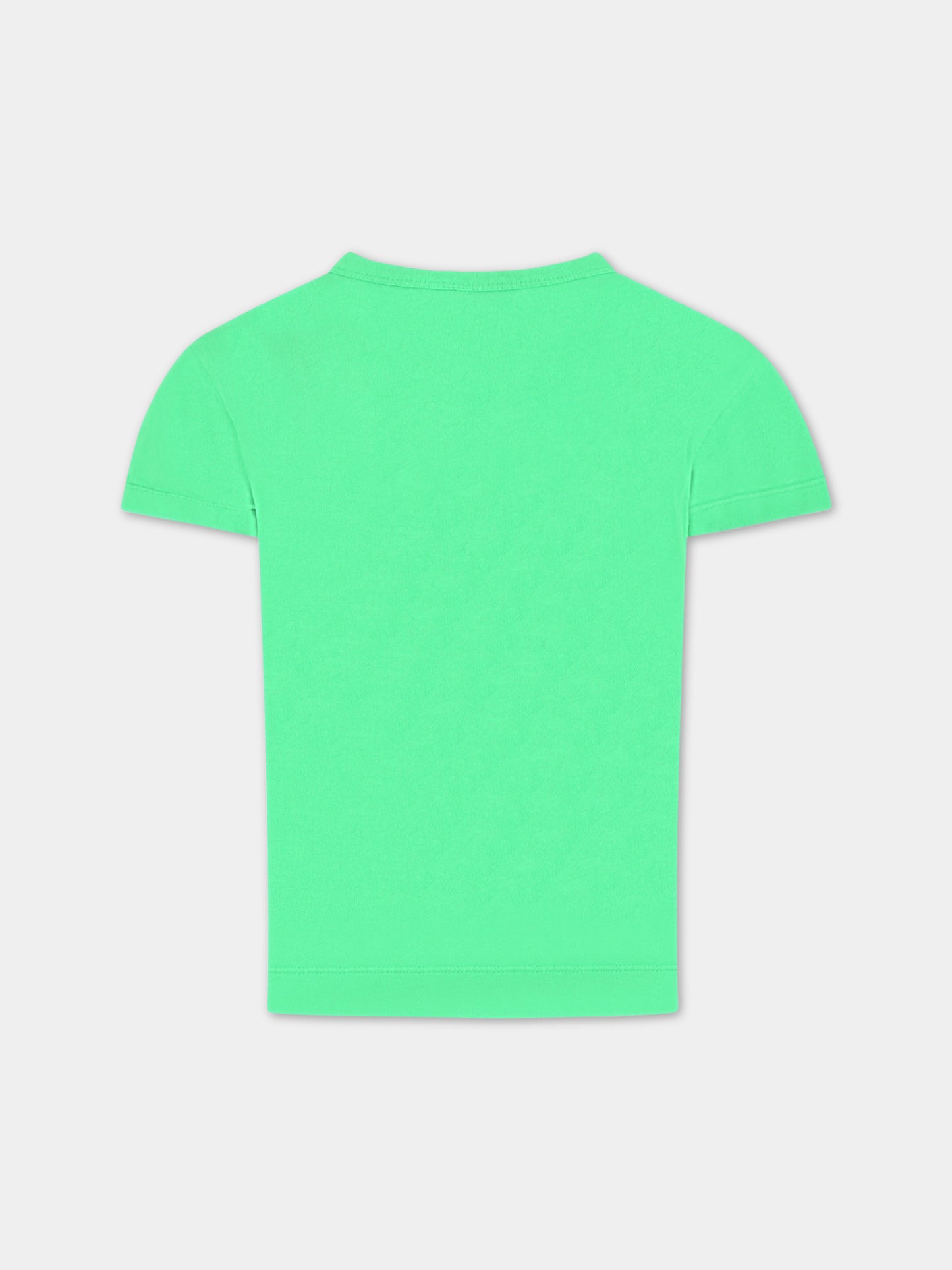 T-shirt verde per bambini con smile,The Animals Observatory,S23001 295