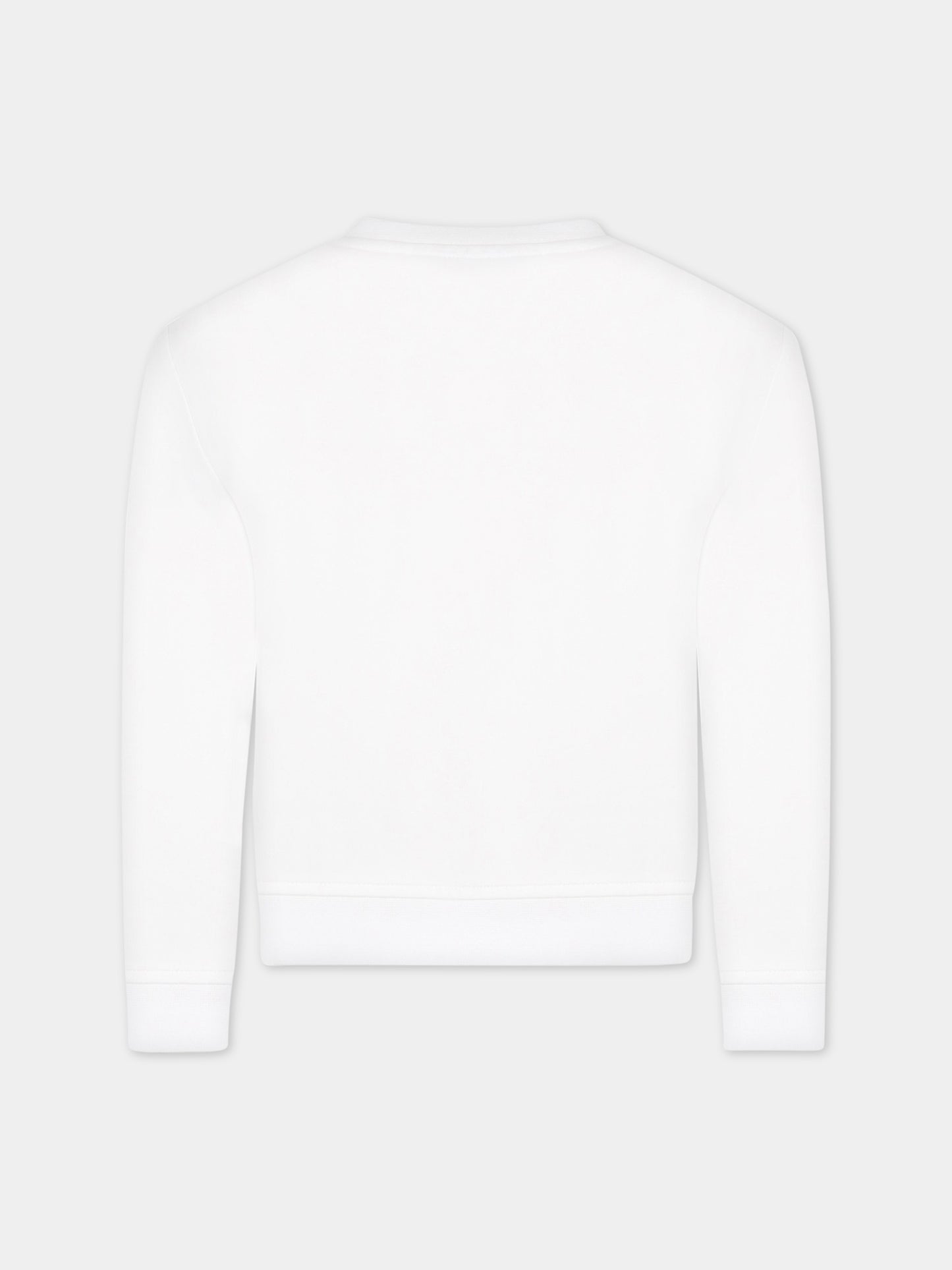 Felpa bianca per bambino con logo,Philipp Plein Junior,2OF001 LDA12 10101