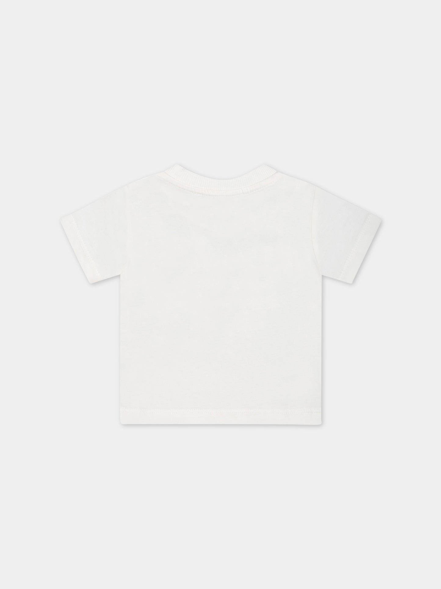 T-shirt bianca per neonati con Teddy Bear,Moschino Kids,MUM03K LAA24 10063