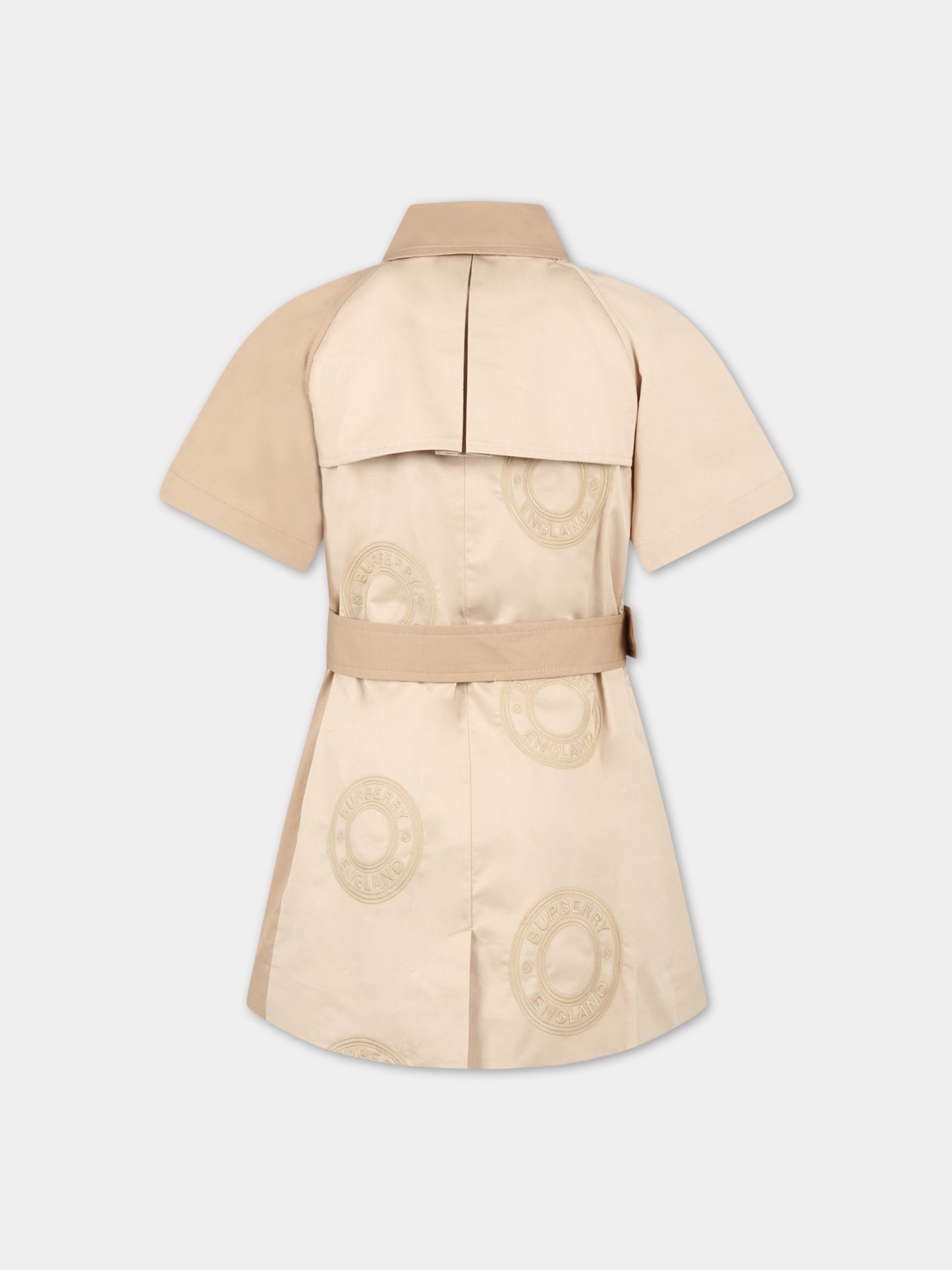 Vesito beige per bambina con logo,Burberry Kids,8061964