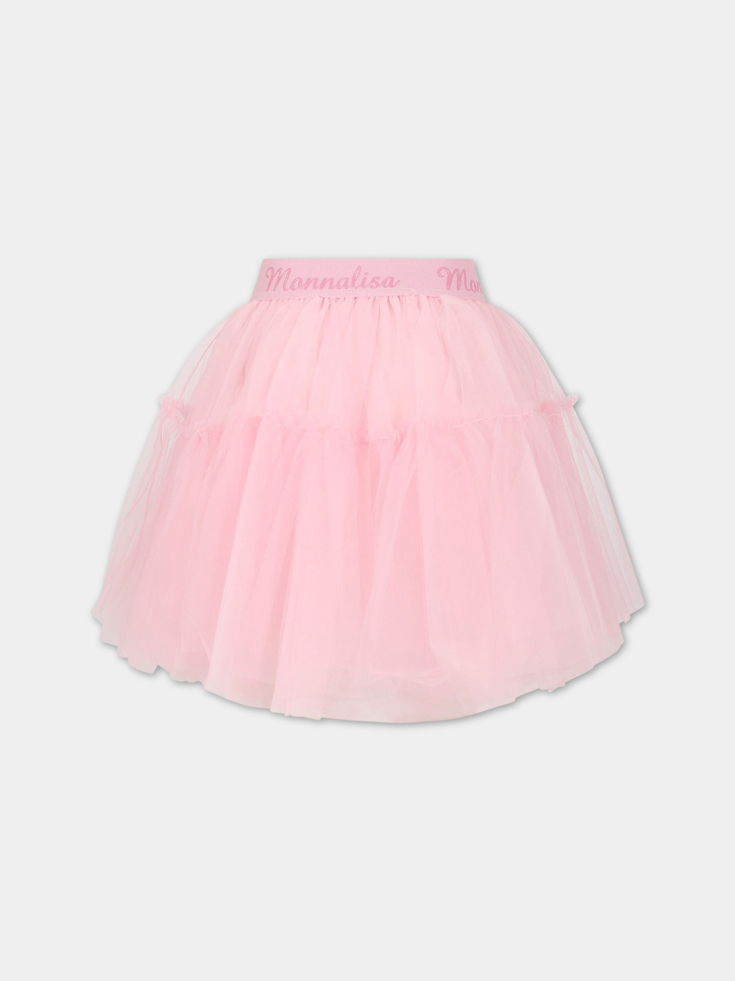 Gonna rosa per bambina con logo,Monnalisa,17AGON T9945 0090