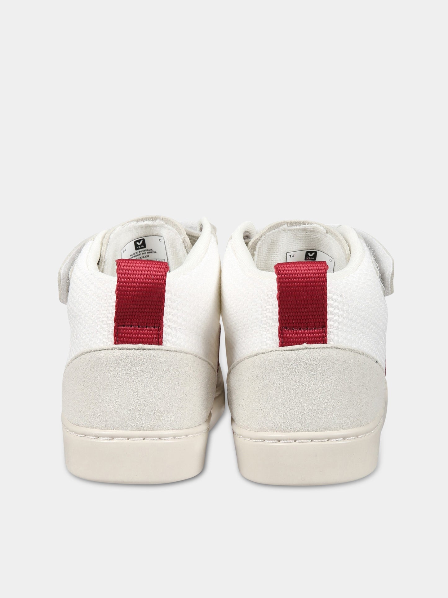 Sneakers bianche per bambino con logo rosso,Veja,DV1703244C
