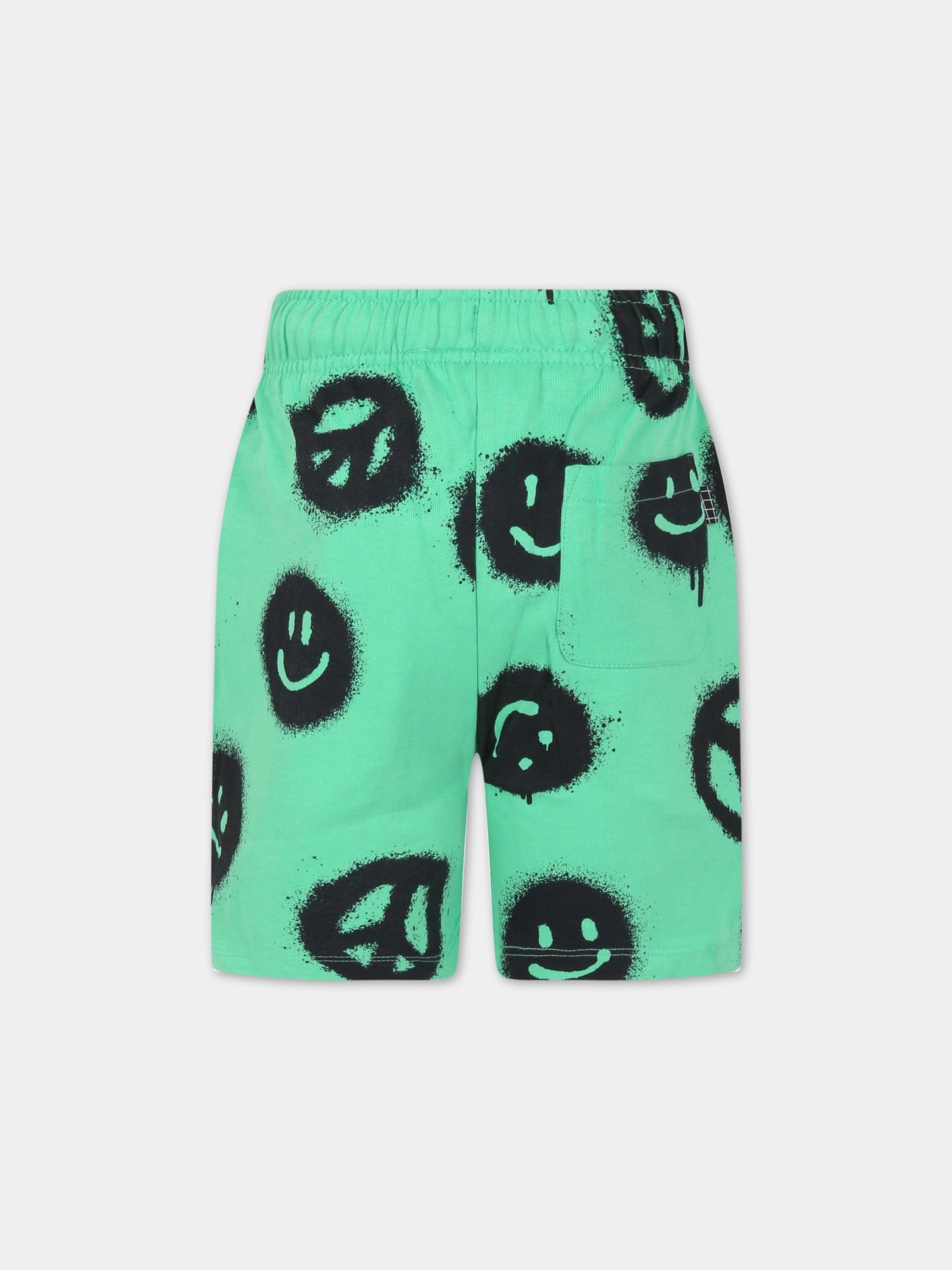 Shorts verdi per bambino con stampe nere all-over,Molo,6S23H204 6798