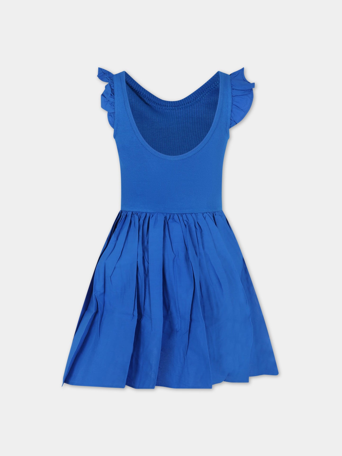 Vestito blu per bambina con patch logato,Molo,2S23E125 2480