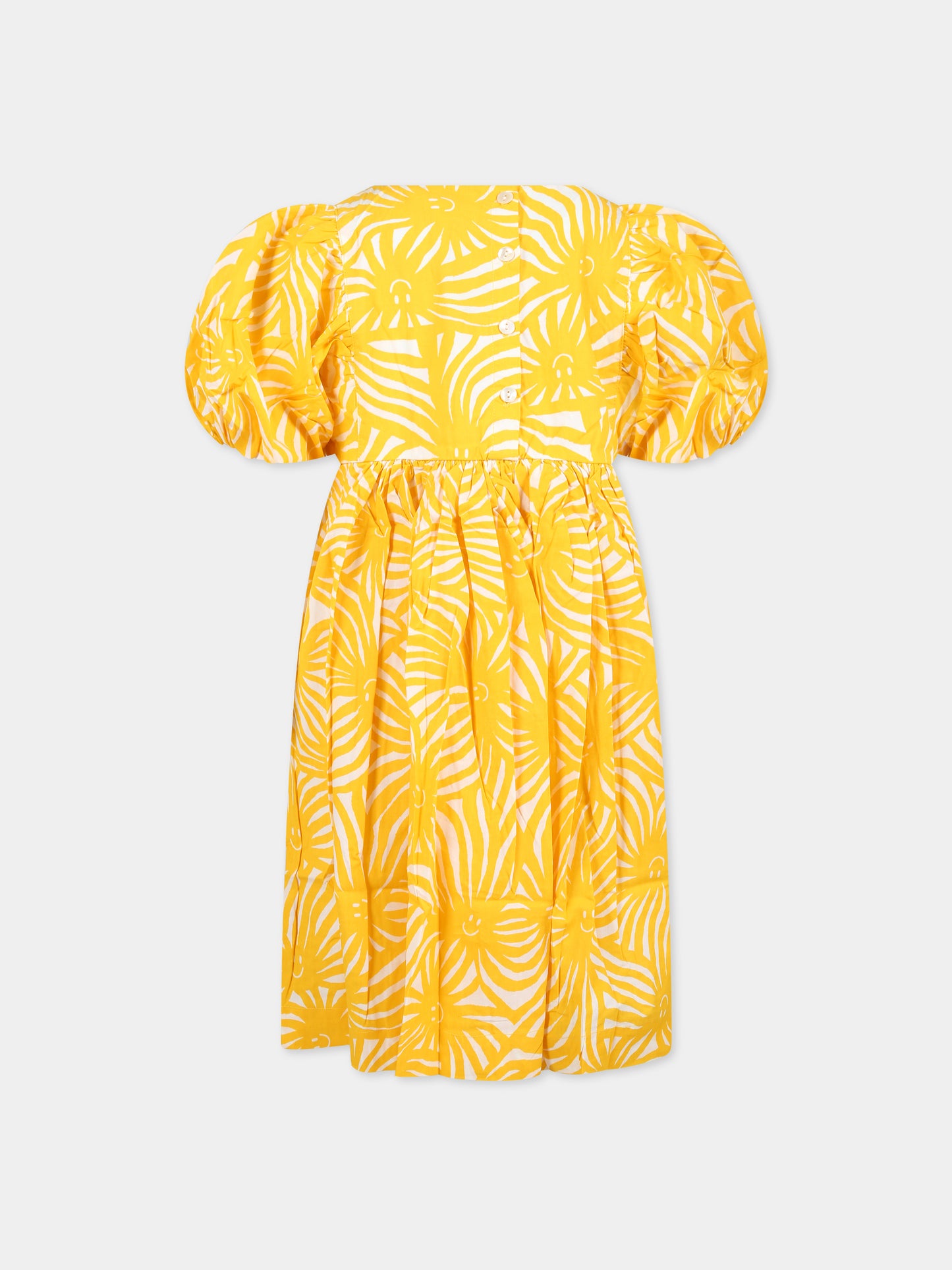 Vestito giallo per bambina con stampa raggi di sole,Molo,2S23E131 6749