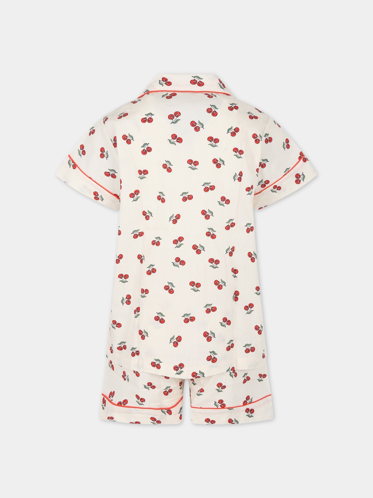 Pigiama avorio per bambina con ciliegie,Molo,6S23R502 6835